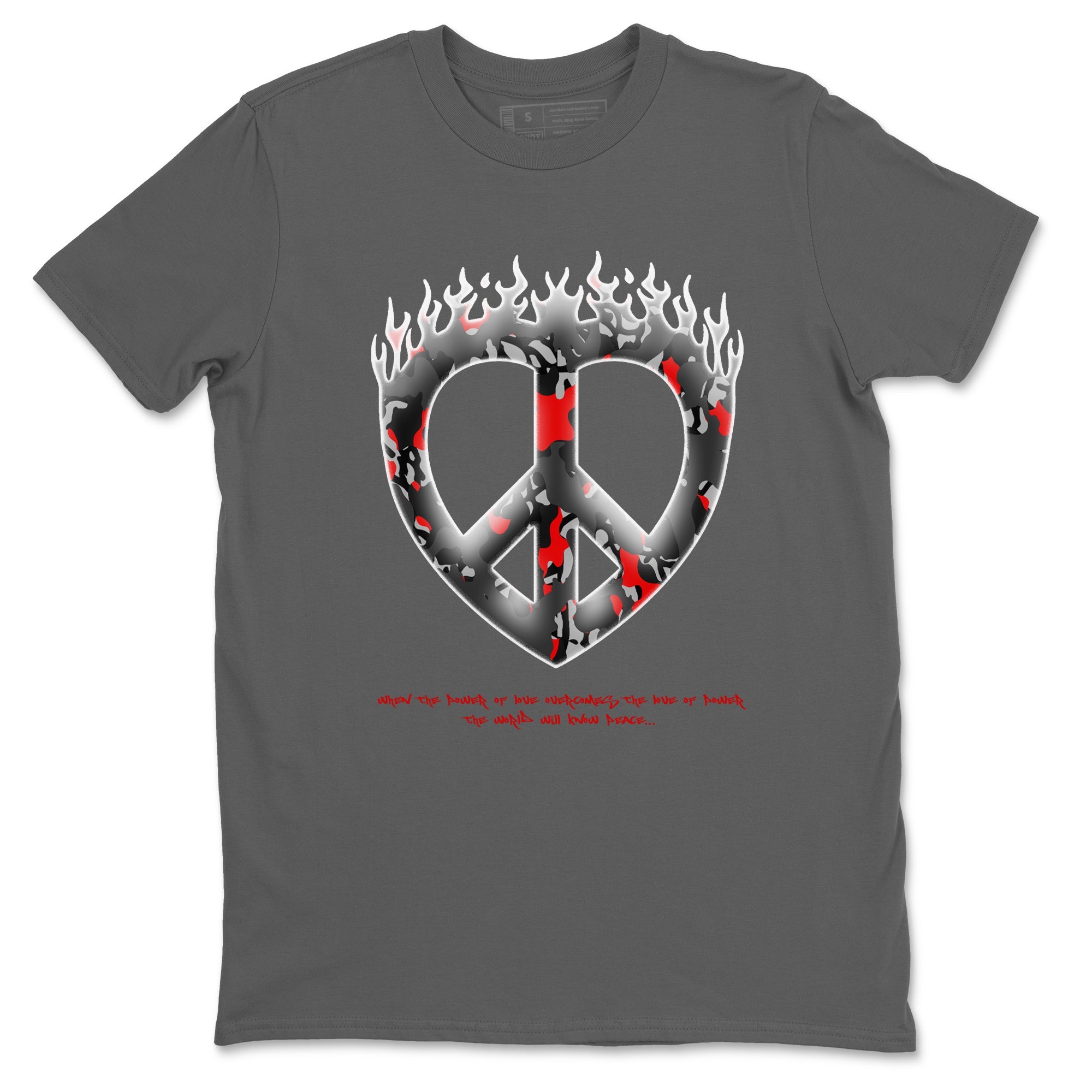 4s Black Cement shirts to match jordans Love Peace sneaker match tees Air Jordan 4 Black Cement match shoes to clothes Drip Gear Zone unisex cotton Cool Grey 2 shirts