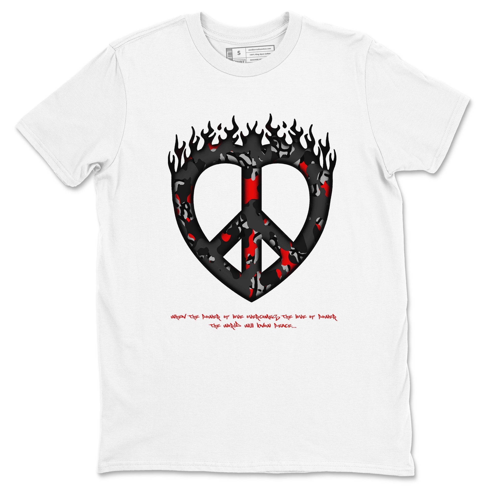 4s Black Cement shirts to match jordans Love Peace sneaker match tees Air Jordan 4 Black Cement match shoes to clothes Drip Gear Zone unisex cotton White 2 shirts
