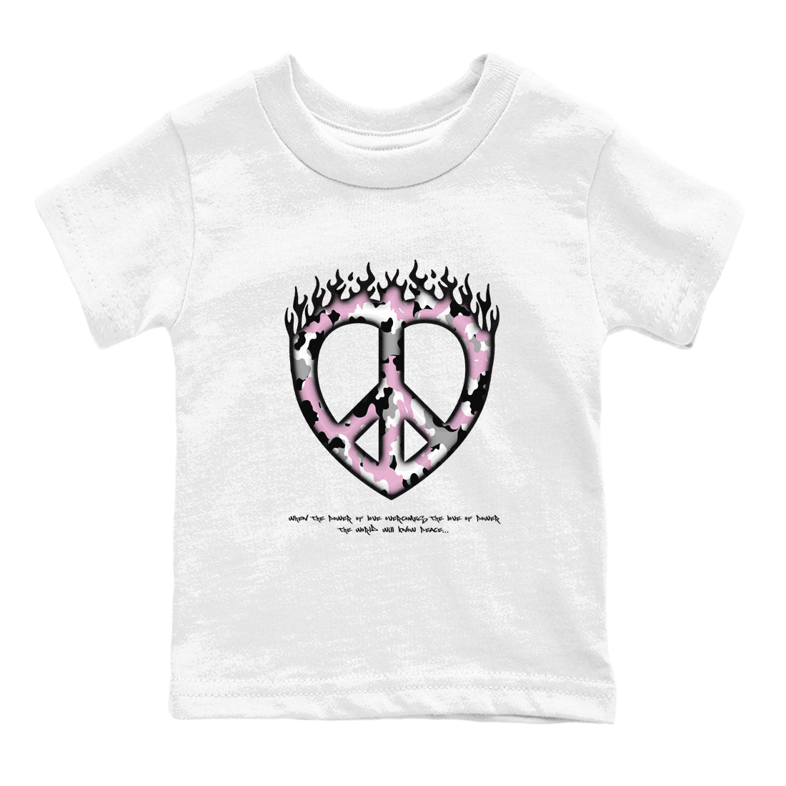 4s Retro Orchid shirts to match jordans Love Peace sneaker match tees Air Jordan 4 WMNS Orchid match shoes to clothes Drip Gear Zone Youth Baby White 2 tee