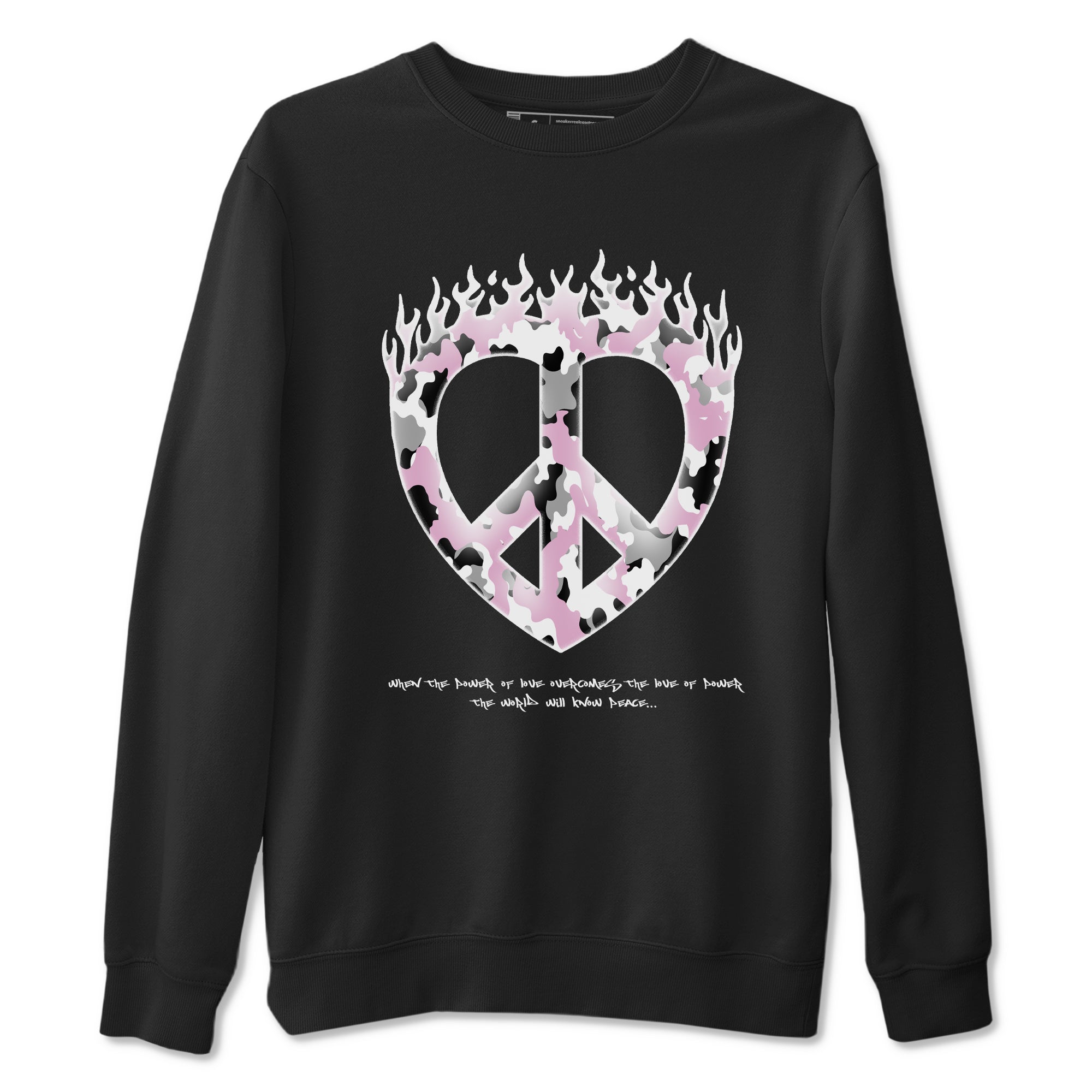 4s Retro Orchid shirts to match jordans Love Peace sneaker match tees Air Jordan 4 WMNS Orchid match shoes to clothes Drip Gear Zone unisex cotton Black 2 shirts