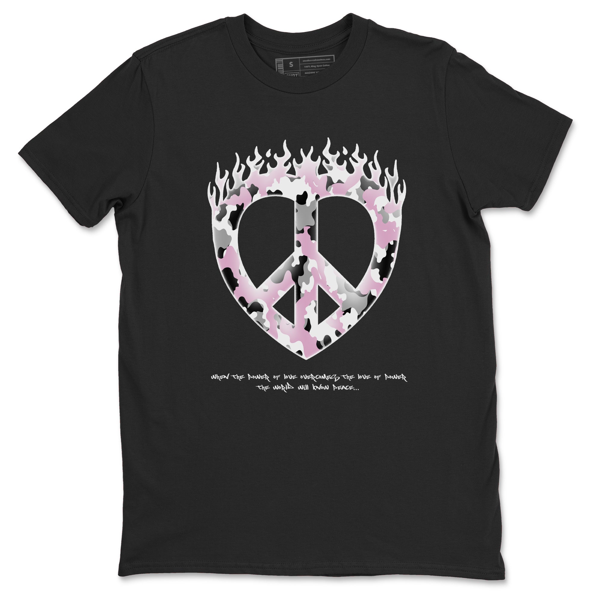 4s Retro Orchid shirts to match jordans Love Peace sneaker match tees Air Jordan 4 WMNS Orchid match shoes to clothes Drip Gear Zone unisex cotton Black 2 shirts