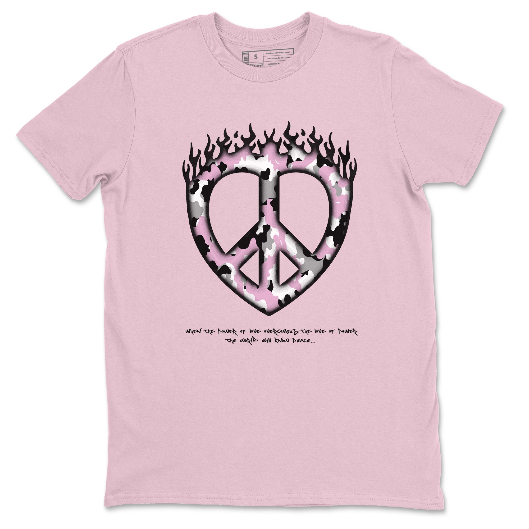 4s Retro Orchid shirts to match jordans Love Peace sneaker match tees Air Jordan 4 WMNS Orchid match shoes to clothes Drip Gear Zone unisex cotton Pink 2 shirts