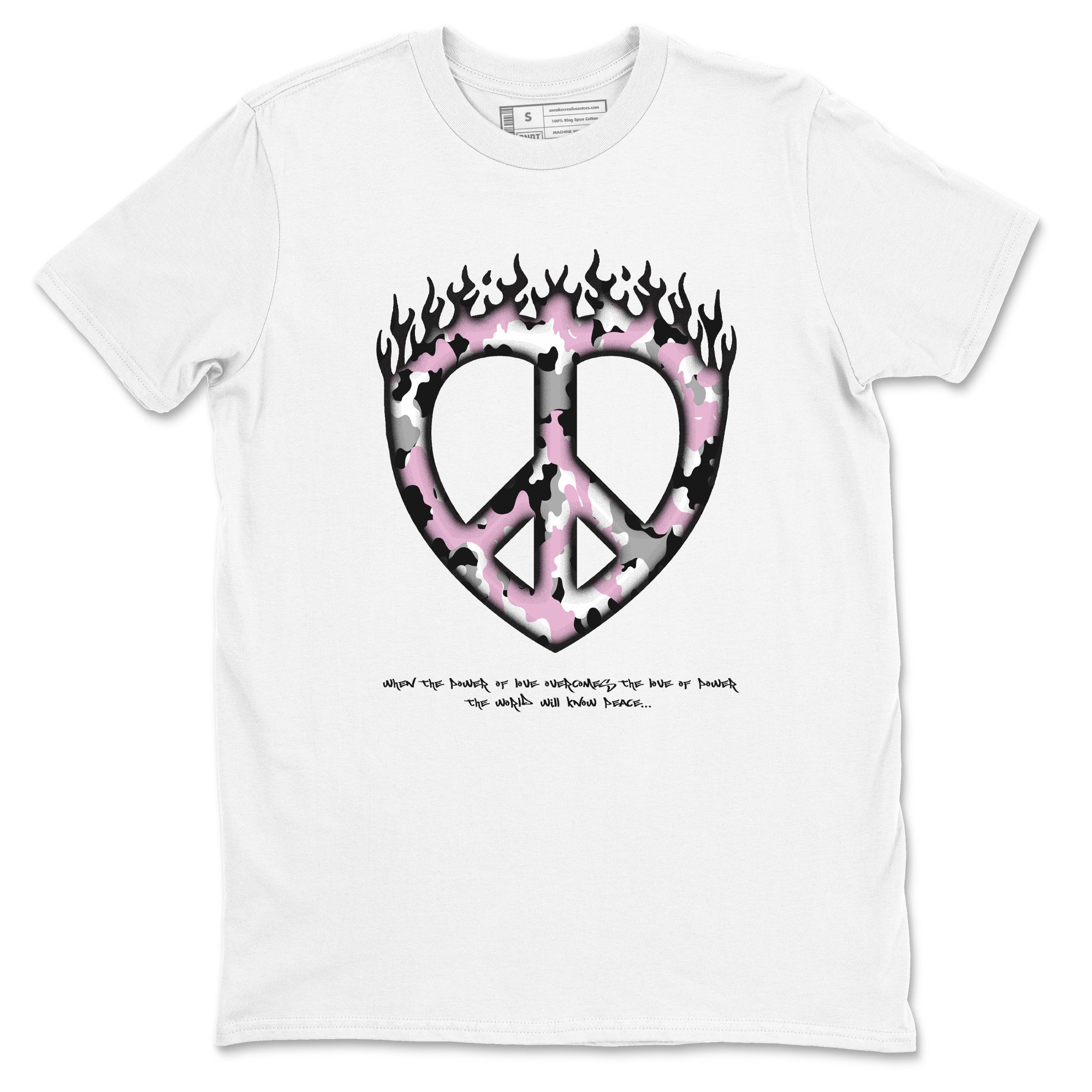 4s Retro Orchid shirts to match jordans Love Peace sneaker match tees Air Jordan 4 WMNS Orchid match shoes to clothes Drip Gear Zone unisex cotton White 2 shirts
