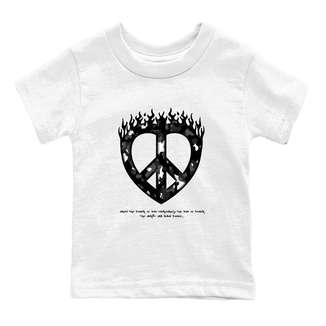 4s White Thunder shirts to match jordans Love Peace sneaker match tees Air Jordan 4 White Thunder Drip Gear Zone Youth Baby White 2 crew neck shirts