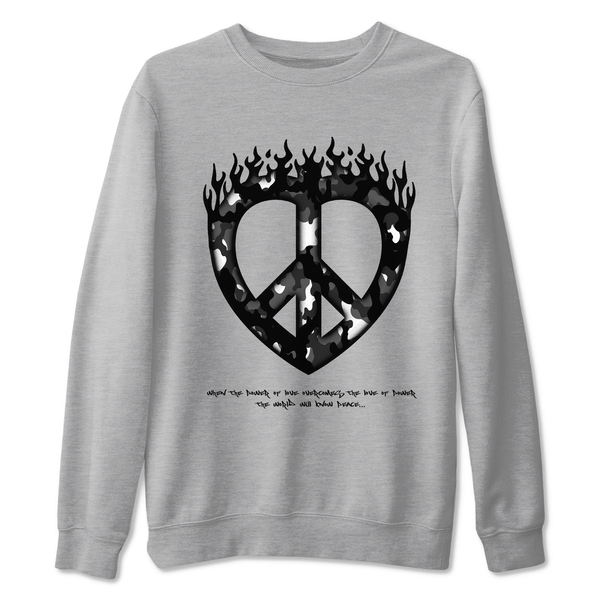 4s White Thunder shirts to match jordans Love Peace sneaker match tees Air Jordan 4 White Thunder Drip Gear Zone unisex cotton Heather Grey 2 crew neck shirts