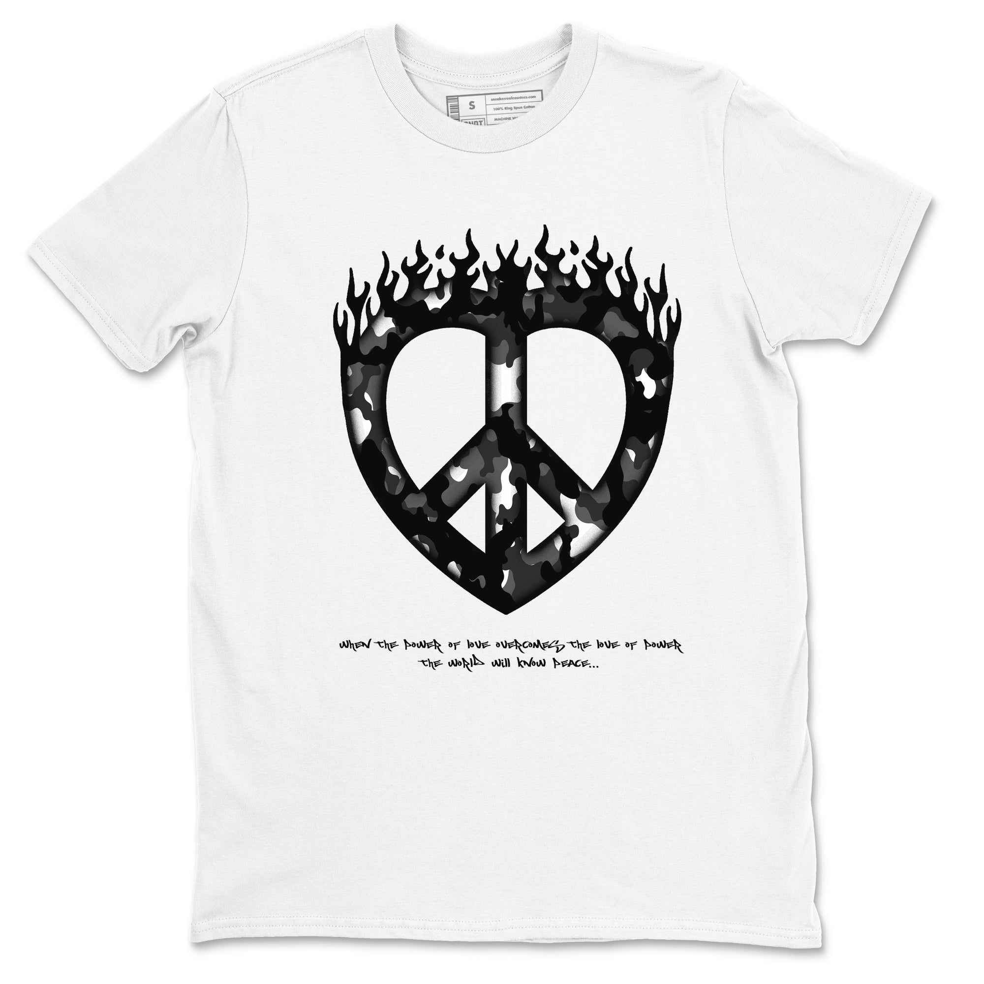 4s White Thunder shirts to match jordans Love Peace sneaker match tees Air Jordan 4 White Thunder Drip Gear Zone unisex cotton White 2 crew neck shirts