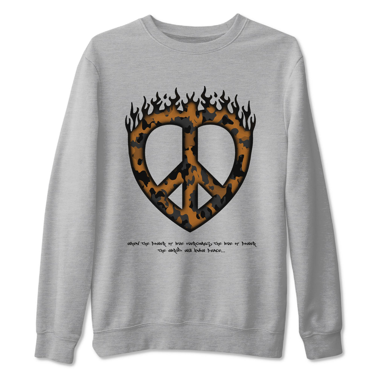 5s Archaeo Brown shirts to match jordans Love Peace sneaker match tees Air Jordan 5 Archaeo Brown match shoes to clothes Drip Gear Zone unisex cotton Heather Grey 2 shirts