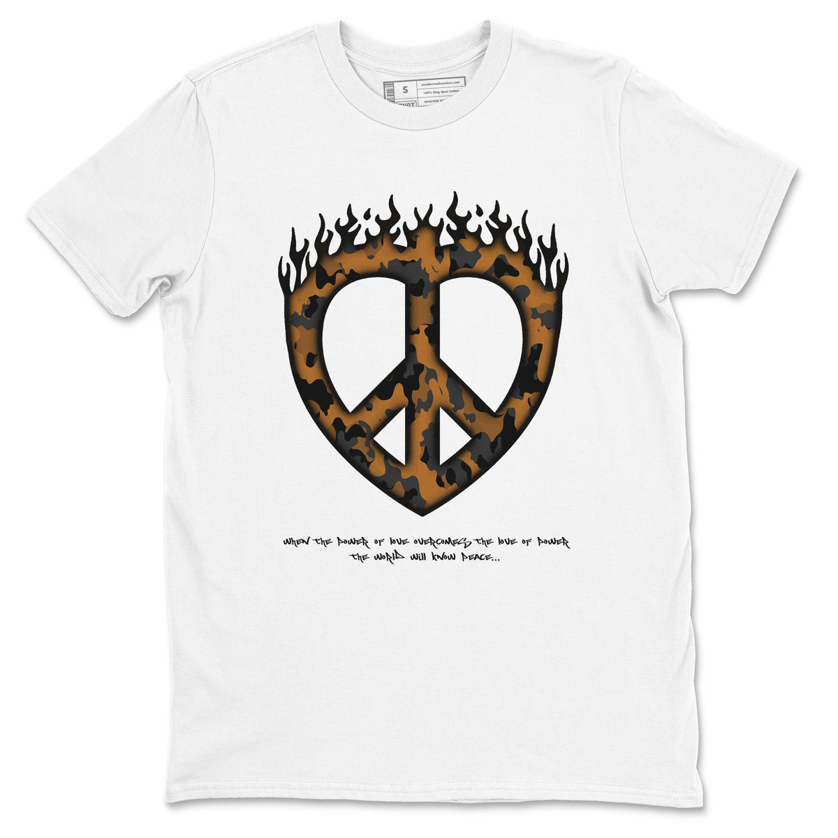 5s Archaeo Brown shirts to match jordans Love Peace sneaker match tees Air Jordan 5 Archaeo Brown match shoes to clothes Drip Gear Zone unisex cotton White 2 shirts