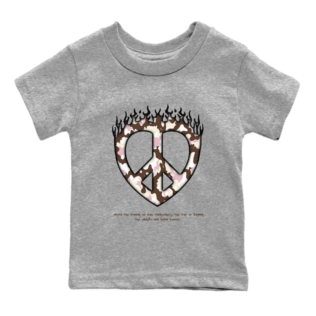 Dunk Cacao Wow And Pink Foam shirts to match jordans Love Peace sneaker match tees Dunk Cacao Wow And Pink Foam Drip Gear Zone Youth Baby Heather Grey 2 crew neck shirts
