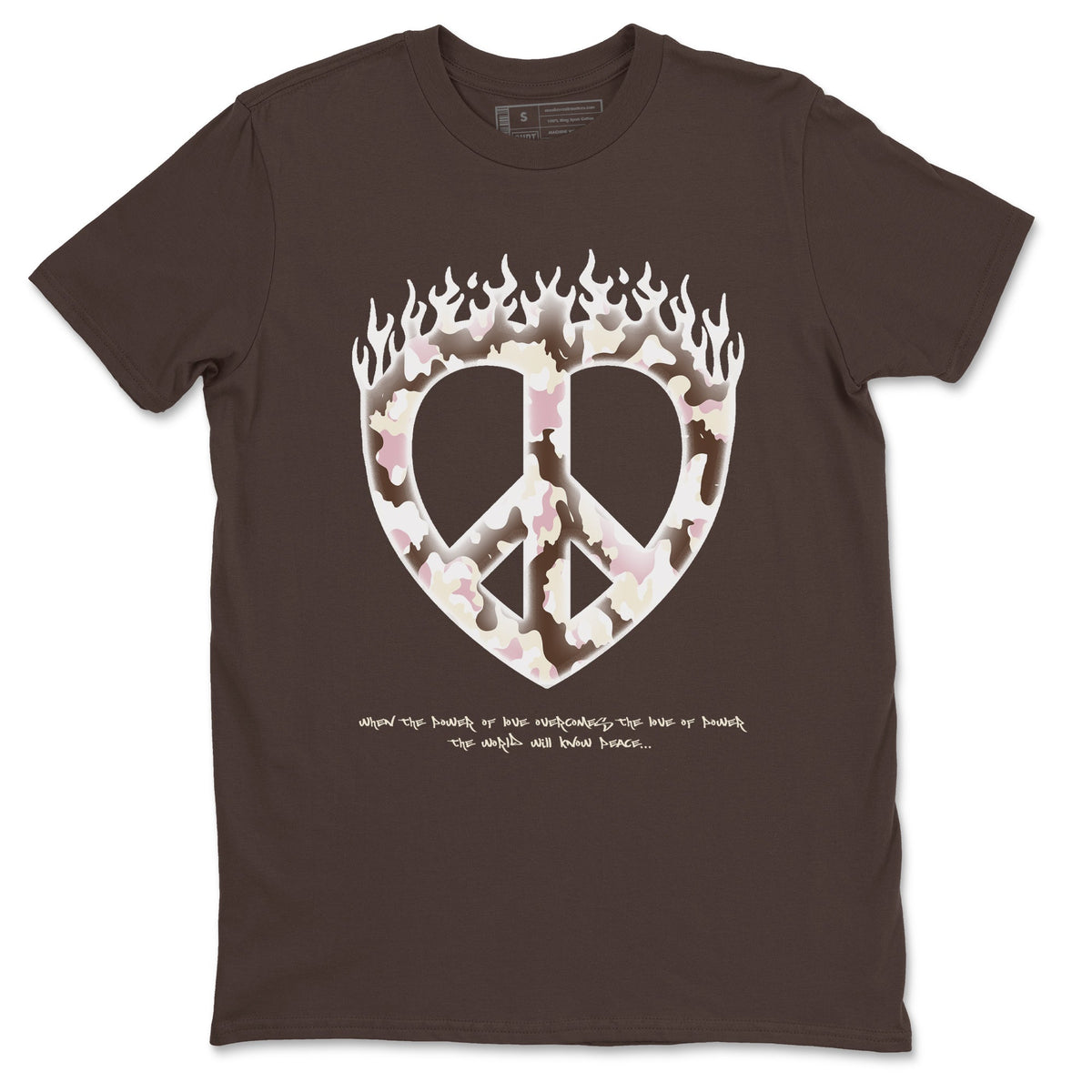 Dunk Cacao Wow And Pink Foam shirts to match jordans Love Peace sneaker match tees Dunk Cacao Wow And Pink Foam Drip Gear Zone unisex cotton Dark Chocolate 2 crew neck shirts
