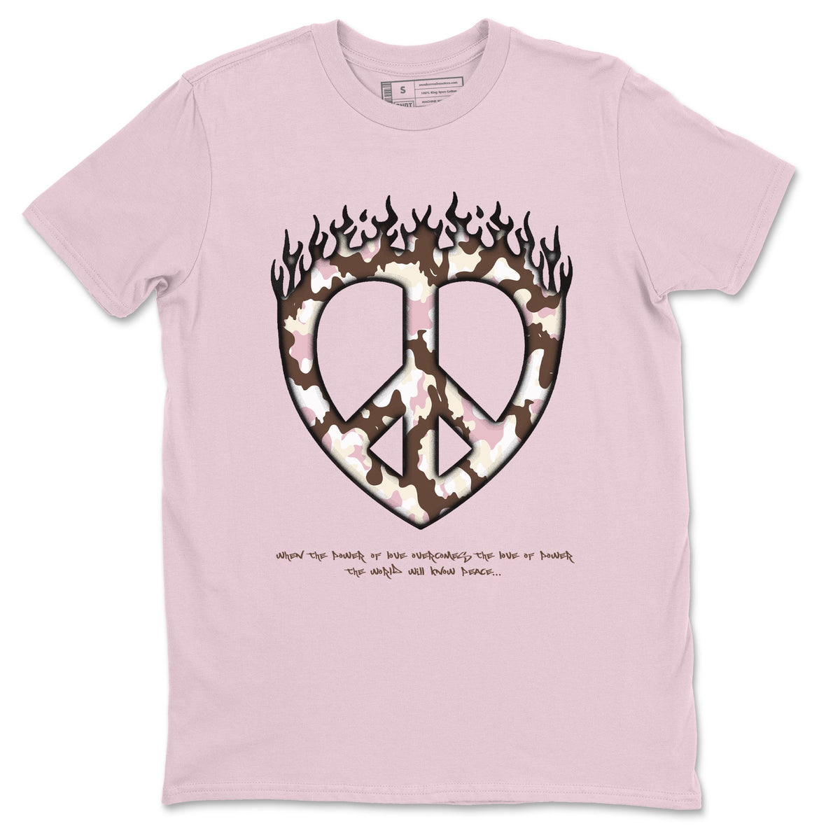 Dunk Cacao Wow And Pink Foam shirts to match jordans Love Peace sneaker match tees Dunk Cacao Wow And Pink Foam Drip Gear Zone unisex cotton Pink 2 crew neck shirts