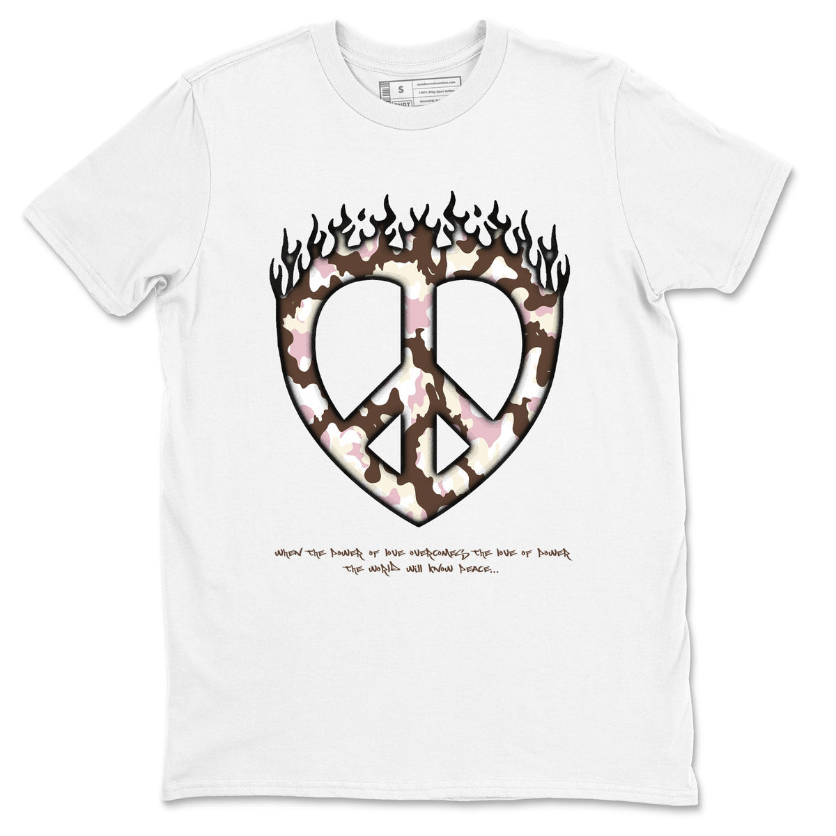 Dunk Cacao Wow And Pink Foam shirts to match jordans Love Peace sneaker match tees Dunk Cacao Wow And Pink Foam Drip Gear Zone unisex cotton White 2 crew neck shirts