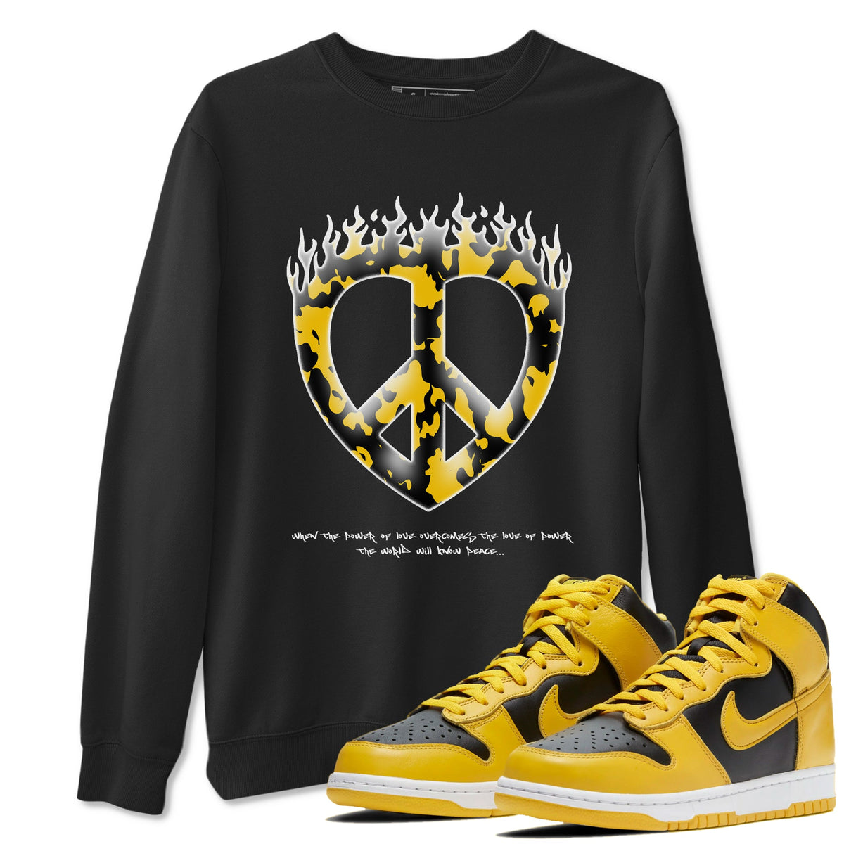 Dunk High Wu Tang shirts to match jordans Love Peace sneaker match tees Dunk High Wu Tang match shoes to clothes Drip Gear Zone unisex cotton Black 1 shirts