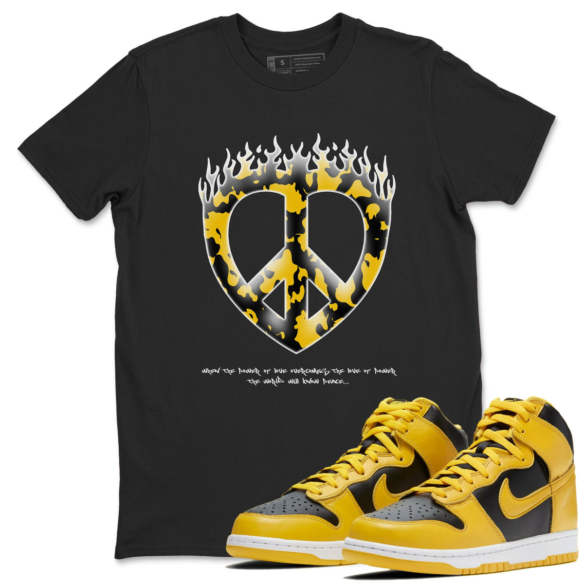 Dunk High Wu Tang shirts to match jordans Love Peace sneaker match tees Dunk High Wu Tang match shoes to clothes Drip Gear Zone unisex cotton Black 1 shirts