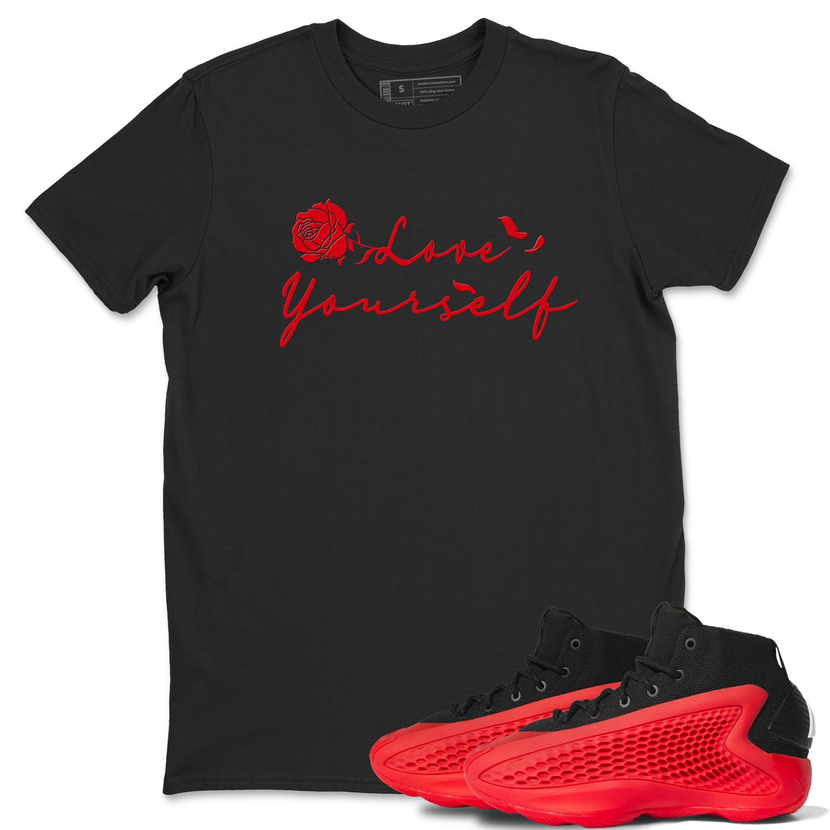 AE 1 Bred shirts to match jordans Love Yourself sneaker match tees AE 1 Bred match shoes to clothes Drip Gear Zone unisex cotton Black 1 shirts