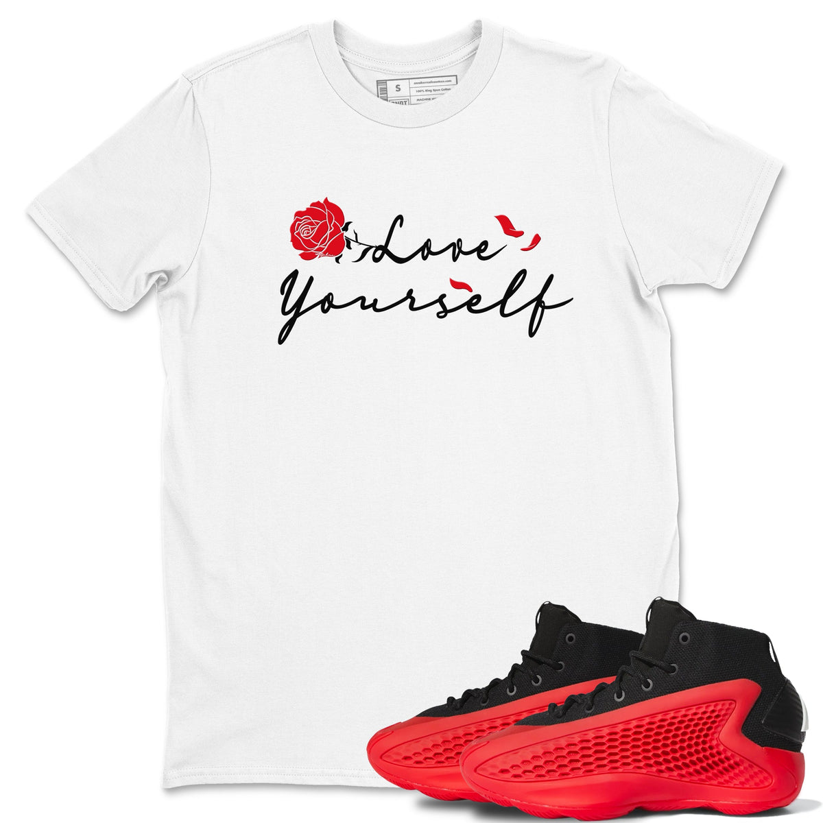 AE 1 Bred shirts to match jordans Love Yourself sneaker match tees AE 1 Bred match shoes to clothes Drip Gear Zone unisex cotton White 1 shirts