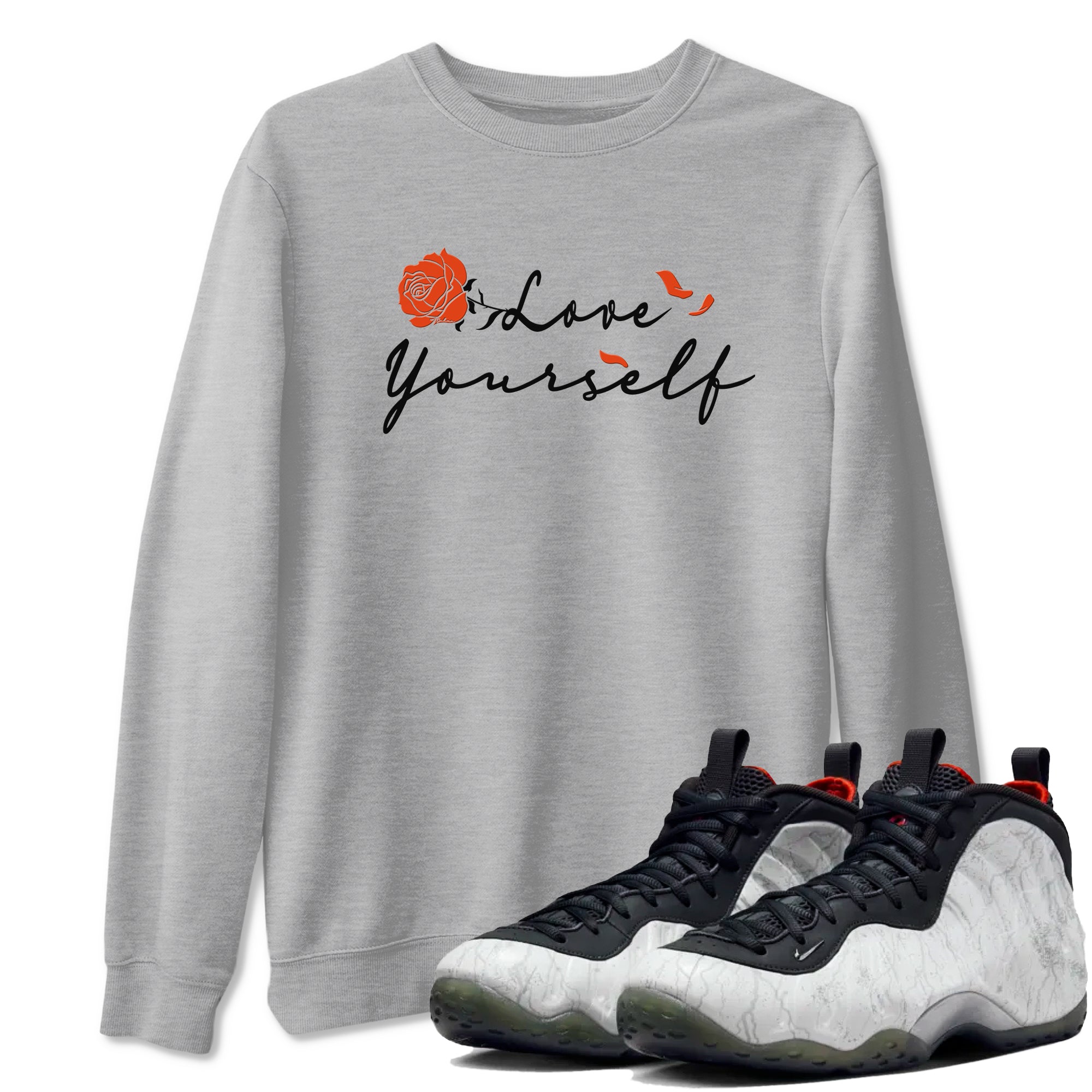 Foams One Jin shirts to match jordans Love Yourself sneaker match tees Foams One Jin match shoes to clothes Drip Gear Zone unisex cotton Heather Grey 1 shirts