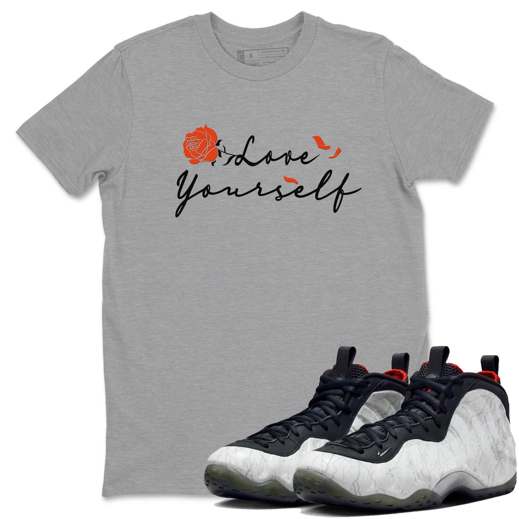 Foams One Jin shirts to match jordans Love Yourself sneaker match tees Foams One Jin match shoes to clothes Drip Gear Zone unisex cotton Heather Grey 1 shirts