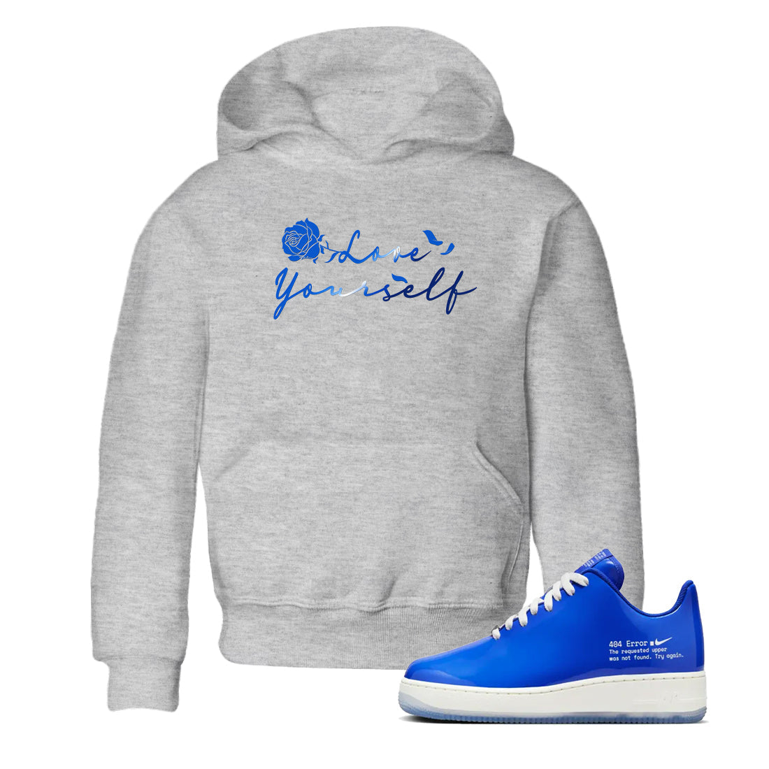 Air Force 1 404 Error shirt to match jordans Love Yourself sneaker tees Air Force 1 404 Error Drip Gear Zone baby toddler Heather Grey 1 cotton Shirt
