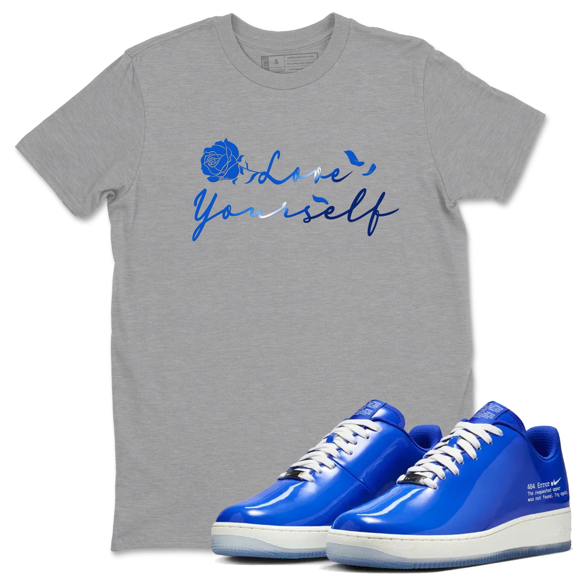 Air Force 1 404 Error shirt to match jordans Love Yourself sneaker tees Air Force 1 404 Error Drip Gear Zone unisex cotton Heather Grey 1 crew neck shirt