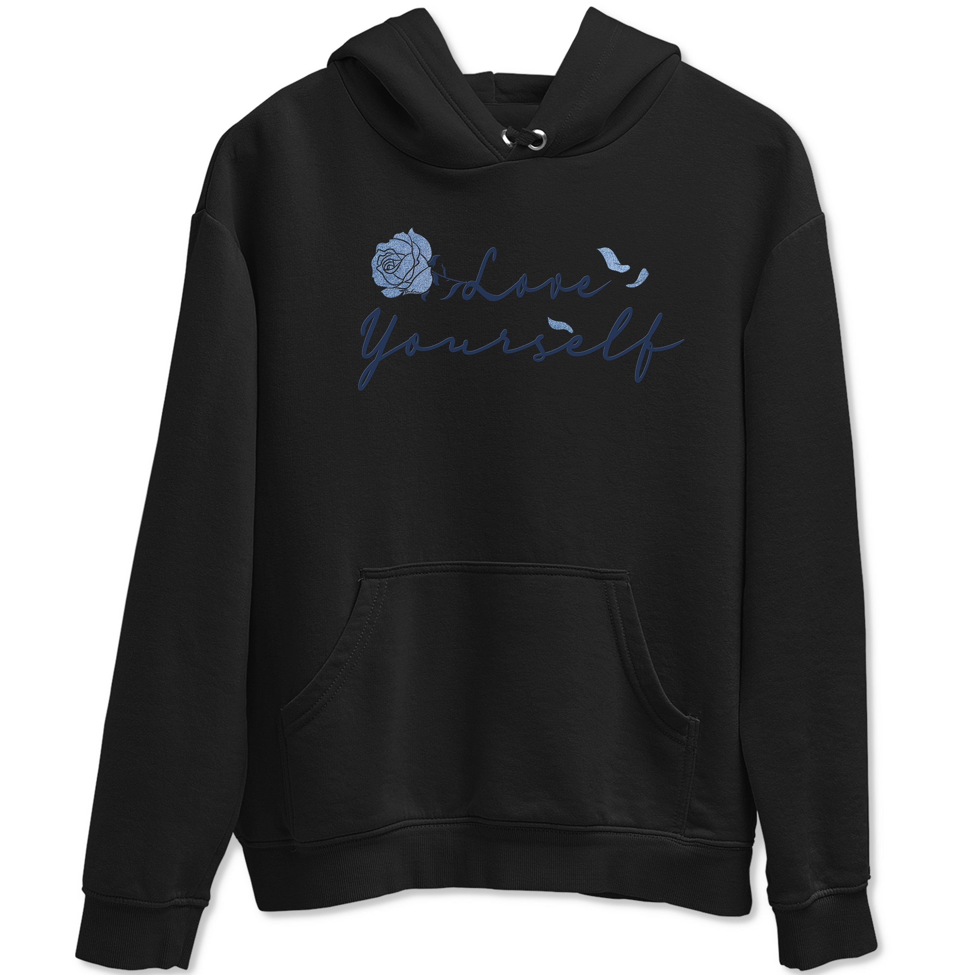 AJ 1 Denim shirts to match jordans Love Yourself sneaker match tees Air Jordan 1 Denim Drip Gear Zone streetwear brand Black 2 unisex cotton tee