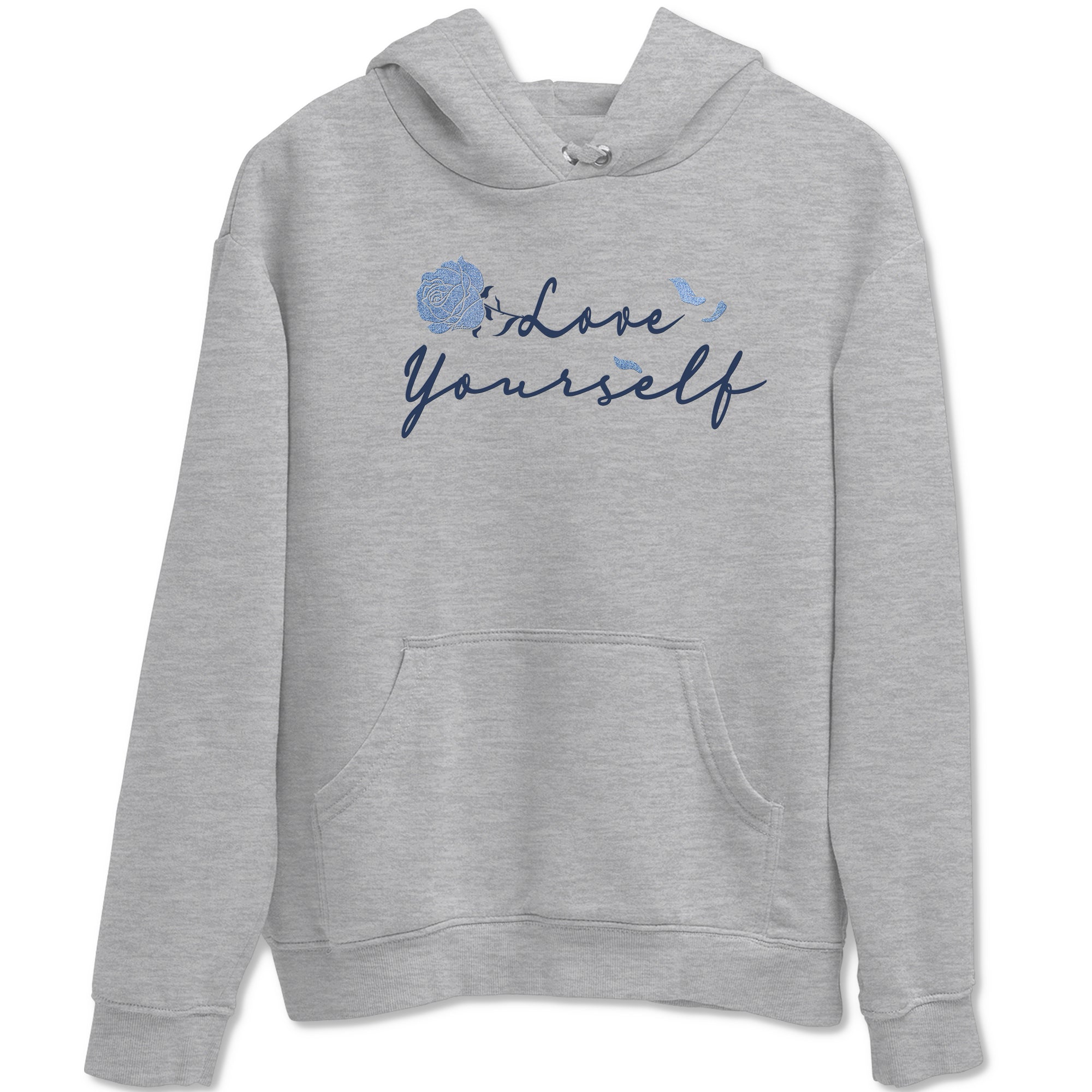 AJ 1 Denim shirts to match jordans Love Yourself sneaker match tees Air Jordan 1 Denim Drip Gear Zone streetwear brand Heather Grey 2 unisex cotton tee