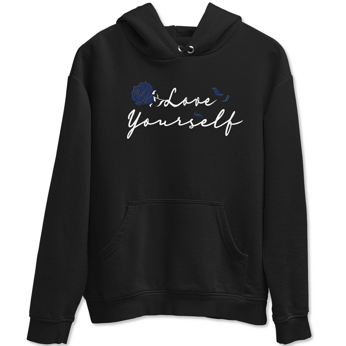 1s Midnight Navy shirts to match jordans Love Yourself sneaker match tees Air Jordan 1 Midnight Navy match shoes to clothes Drip Gear Zone unisex cotton Black 2 shirts