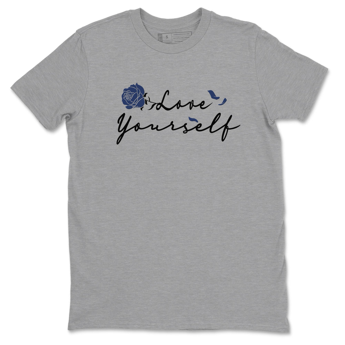 1s Midnight Navy shirts to match jordans Love Yourself sneaker match tees Air Jordan 1 Midnight Navy match shoes to clothes Drip Gear Zone unisex cotton Heather Grey 2 shirts