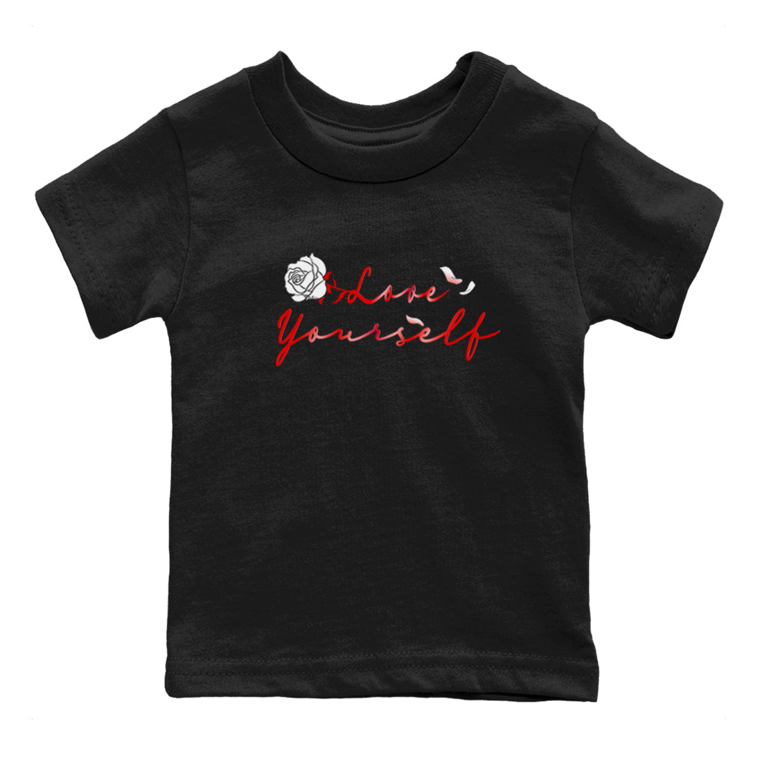 Jordan 1 High OG Satin Bred shirt to match jordans Love Yourself sneaker tees Air Jordan 1 Satin Bred Drip Gear Zone Casual Crew Neck T-Shirt Baby Toddler Black 2 T-Shirt