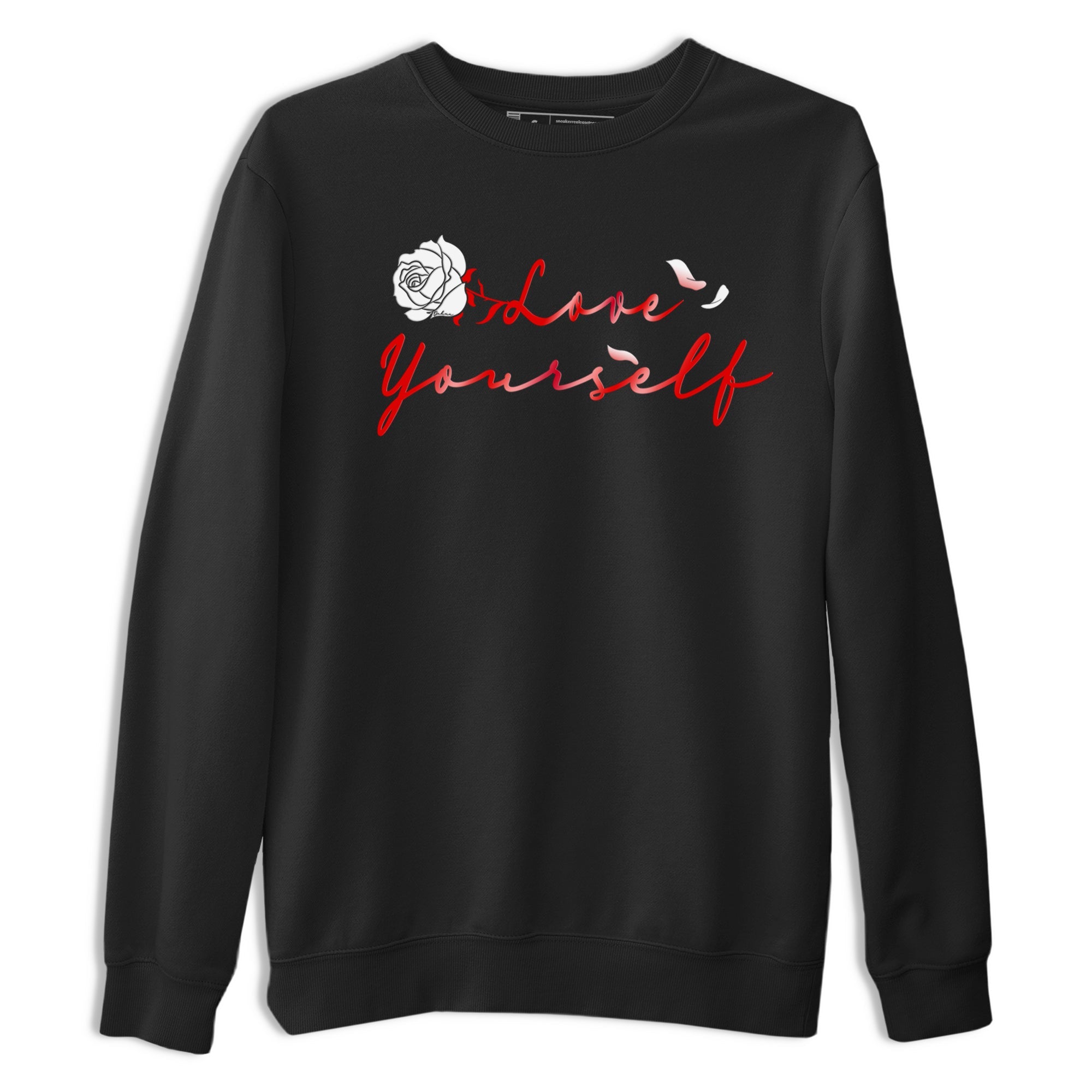 Jordan 1 High OG Satin Bred shirt to match jordans Love Yourself sneaker tees Air Jordan 1 Satin Bred Drip Gear Zone Casual Crew Neck T-Shirt Unisex Black 2 T-Shirt