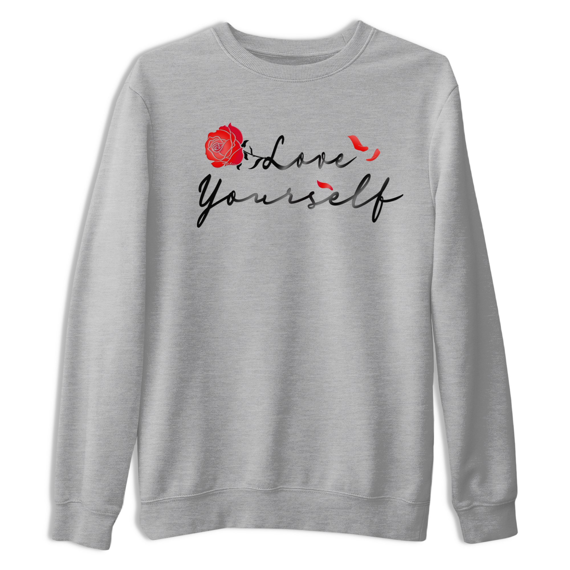 Jordan 1 High OG Satin Bred shirt to match jordans Love Yourself sneaker tees Air Jordan 1 Satin Bred Drip Gear Zone Casual Crew Neck T-Shirt Unisex Heather Grey 2 T-Shirt