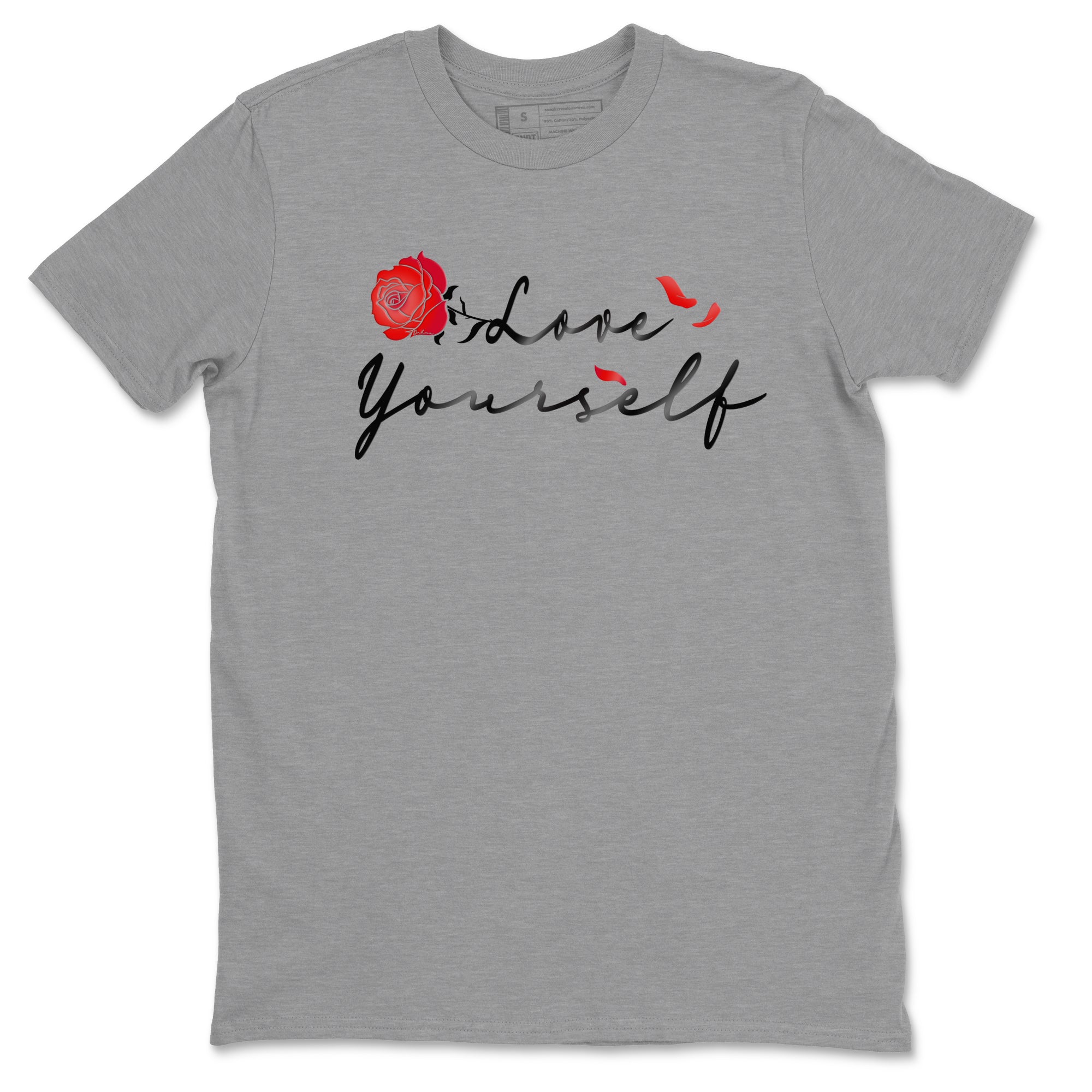 Jordan 1 High OG Satin Bred shirt to match jordans Love Yourself sneaker tees Air Jordan 1 Satin Bred Drip Gear Zone Casual Crew Neck T-Shirt Unisex Heather Grey 2 T-Shirt