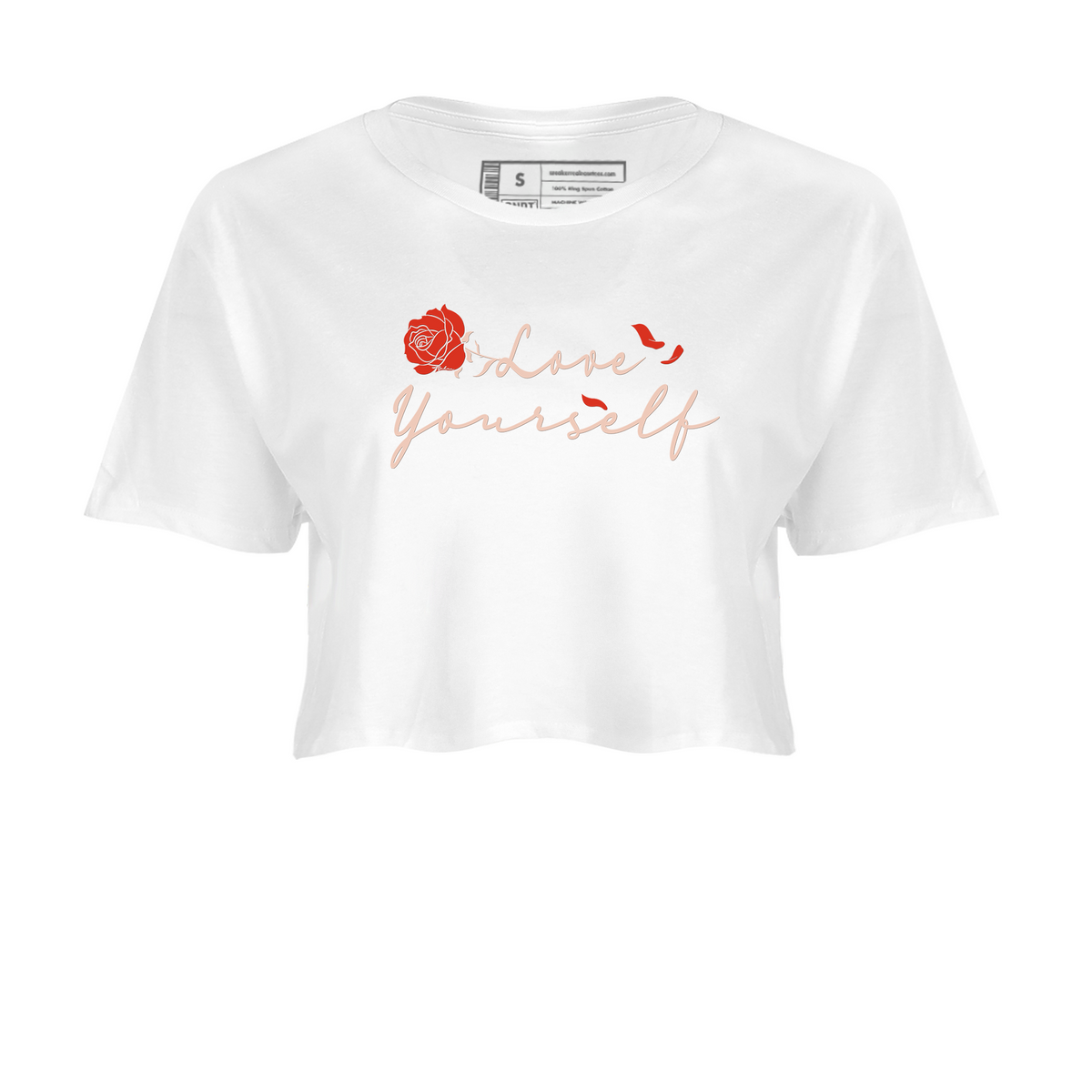 13s Dune Red shirts to match jordans Love Yourself sneaker match tees Air Jordan 13 Dune Red Drip Gear Zone streetwear brand White 2 crop tee