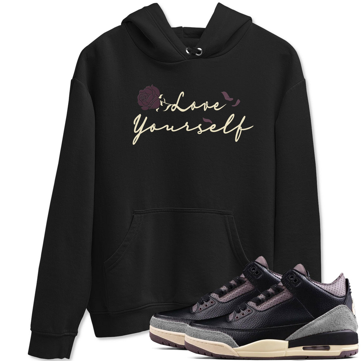 3s A Ma Maniere x Black shirts to match jordans Love Yourself sneaker match tees A Ma Maniere x Air Jordan 3 “While You Were Sleeping” Sneaker Release Tees unisex cotton Black 1 crew neck shirts