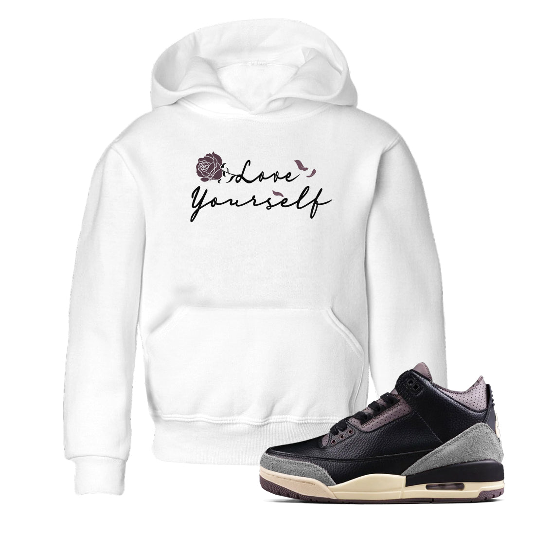 3s A Ma Maniere x Black shirts to match jordans Love Yourself sneaker match tees A Ma Maniere x Air Jordan 3 “While You Were Sleeping” Sneaker Release Tees Youth Baby White 1 crew neck shirts