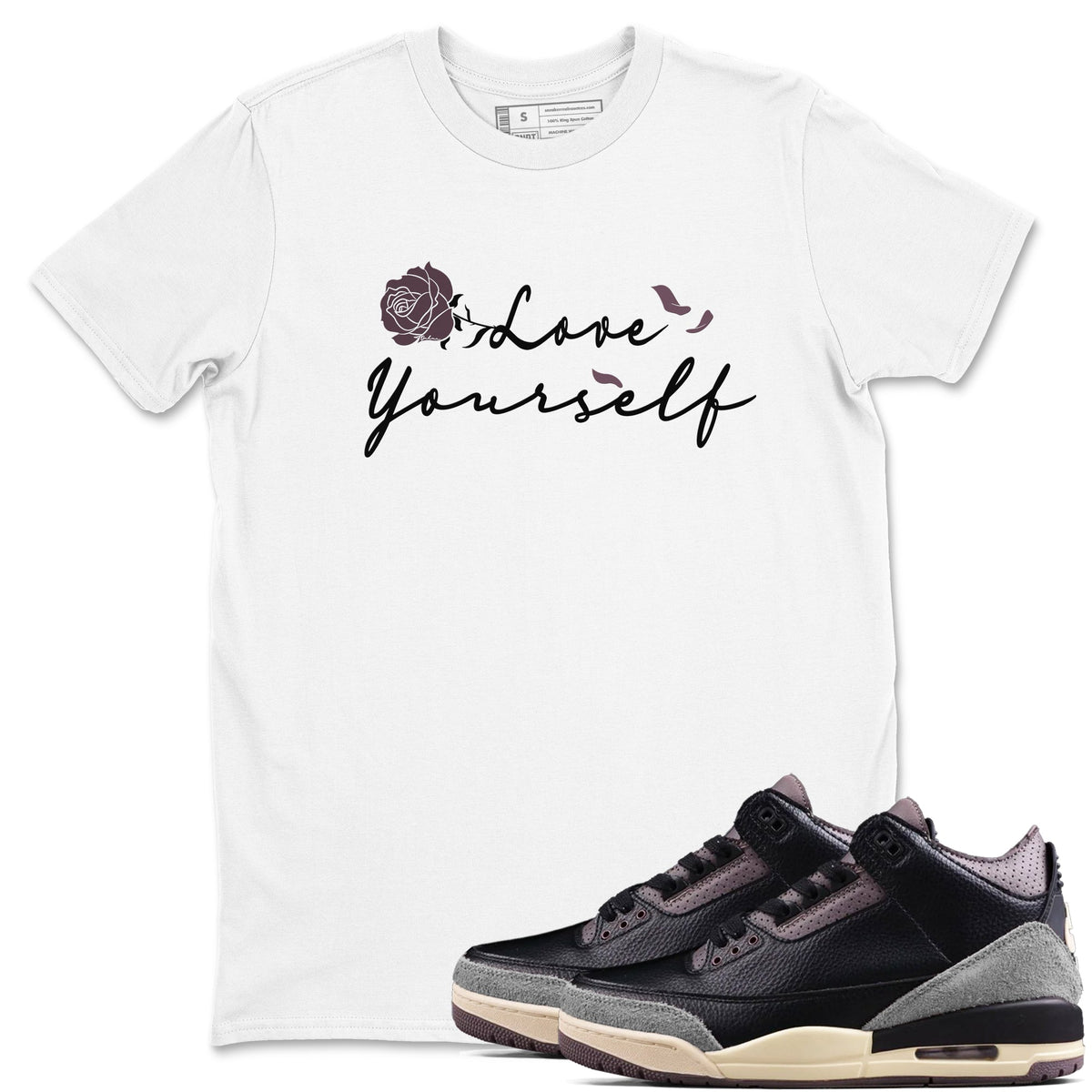 3s A Ma Maniere x Black shirts to match jordans Love Yourself sneaker match tees A Ma Maniere x Air Jordan 3 “While You Were Sleeping” Sneaker Release Tees unisex cotton White 1 crew neck shirts