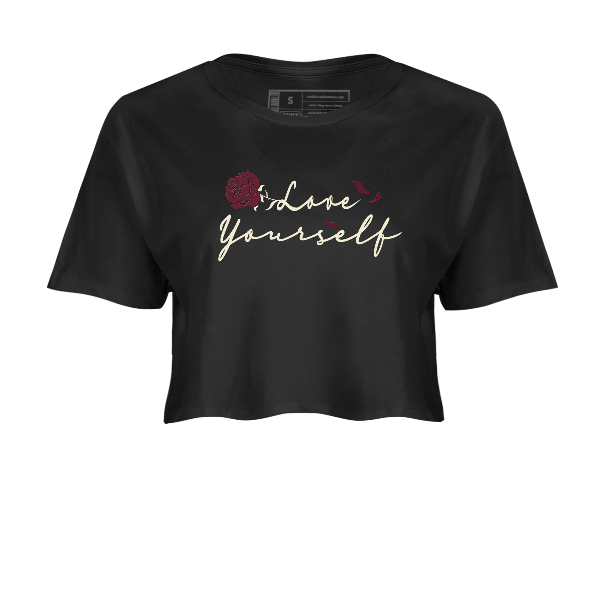 3s A Ma Maniere x Burgundy Crush shirts to match jordans Love Yourself sneaker match tees Air Jordan 3 A Ma Maniere x Burgundy Crush Drip Gear Zone streetwear brand Black 2 crop tee