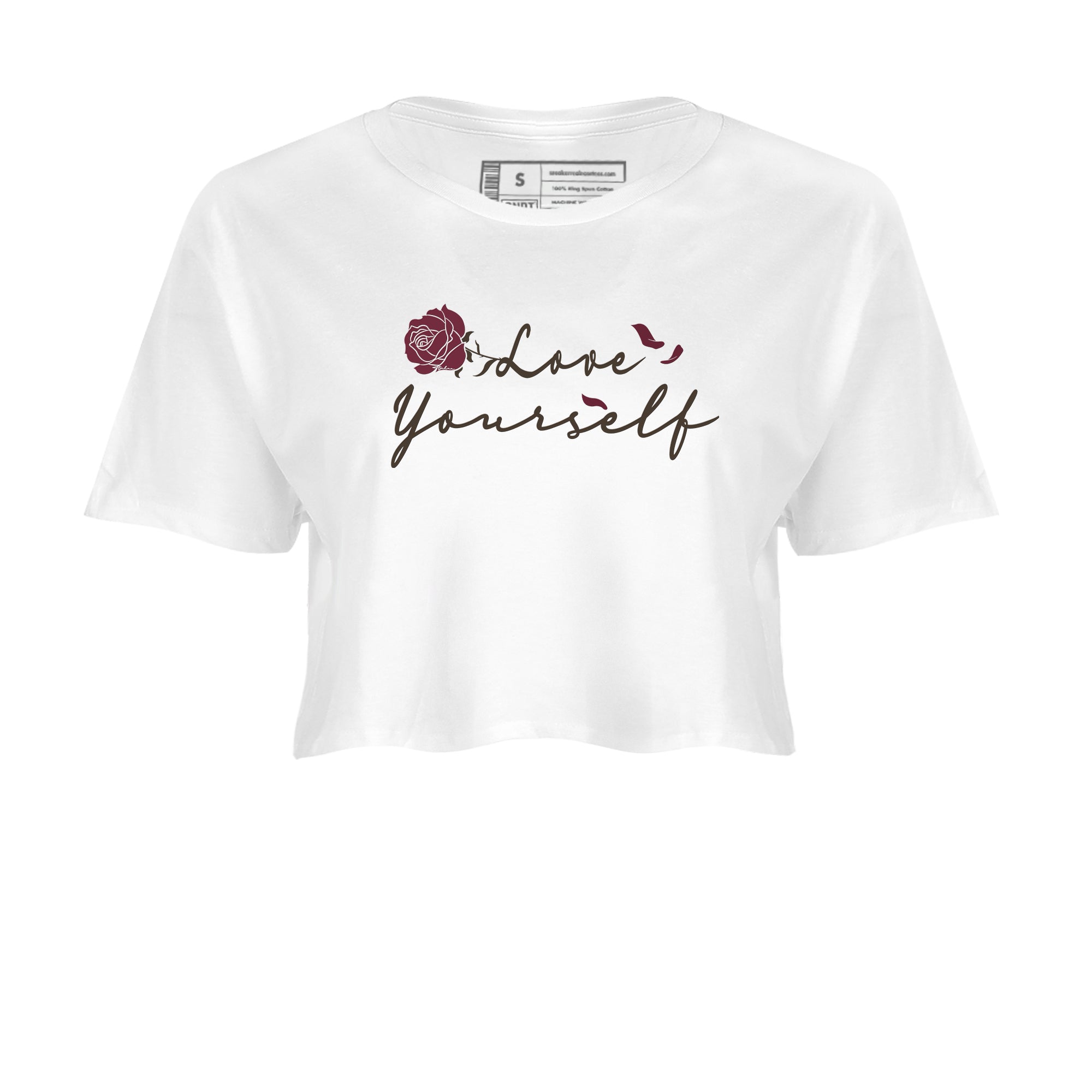 3s A Ma Maniere x Burgundy Crush shirts to match jordans Love Yourself sneaker match tees Air Jordan 3 A Ma Maniere x Burgundy Crush Drip Gear Zone streetwear brand White 2 crop tee