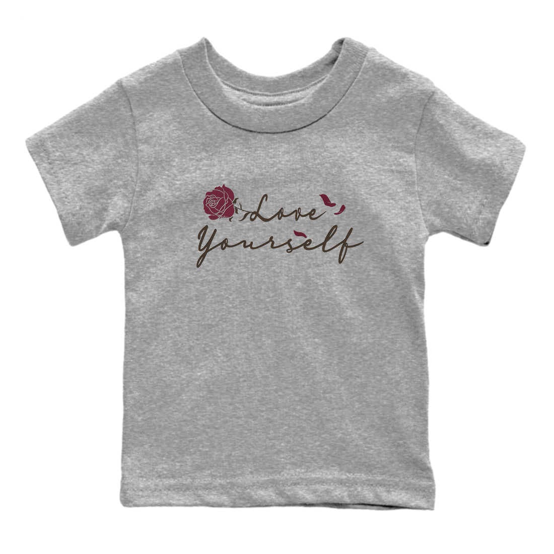 3s A Ma Maniere x Burgundy Crush shirts to match jordans Love Yourself sneaker match tees Air Jordan 3 A Ma Maniere x Burgundy Crush Drip Gear Zone streetwear brand Baby and Youth Heather Grey 2 cotton tee