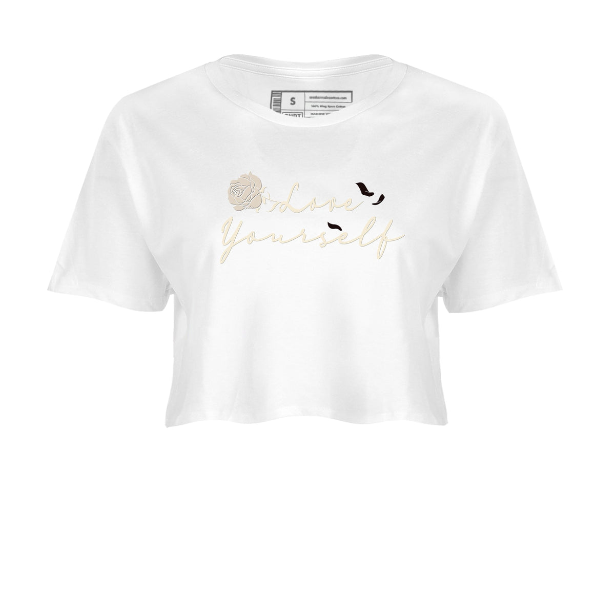 4s A Ma Maniere x "While You Were Sleeping" shirts to match jordans Love Yourself sneaker match tees Air Jordan 4 A Ma Maniere x W.Y.W.S match shoes to clothes Drip Gear Zone unisex cotton White 2 crop tee
