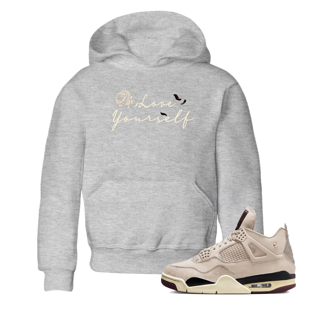 4s A Ma Maniere x "While You Were Sleeping" shirts to match jordans Love Yourself sneaker match tees Air Jordan 4 A Ma Maniere x W.Y.W.S match shoes to clothes Drip Gear Zone Youth Baby Heather Grey 1 tee