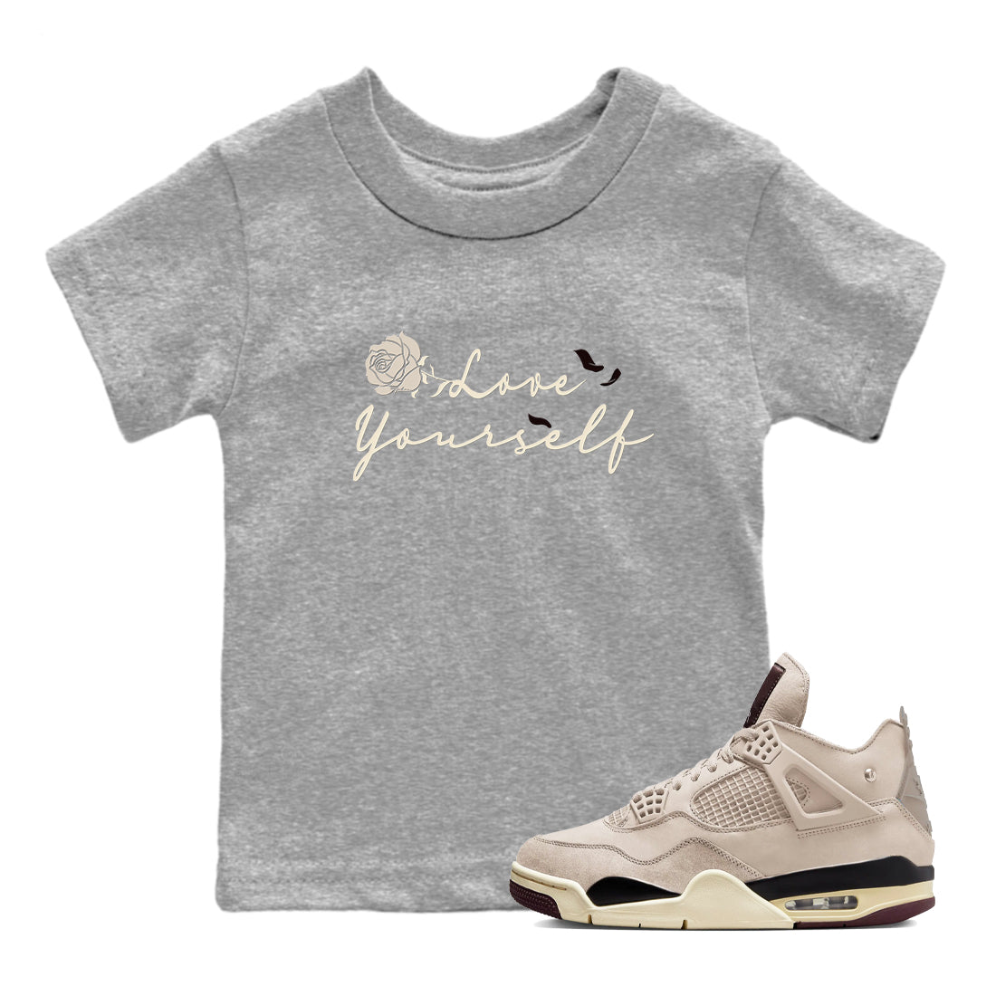 4s A Ma Maniere x "While You Were Sleeping" shirts to match jordans Love Yourself sneaker match tees Air Jordan 4 A Ma Maniere x W.Y.W.S match shoes to clothes Drip Gear Zone Youth Baby Heather Grey 1 tee