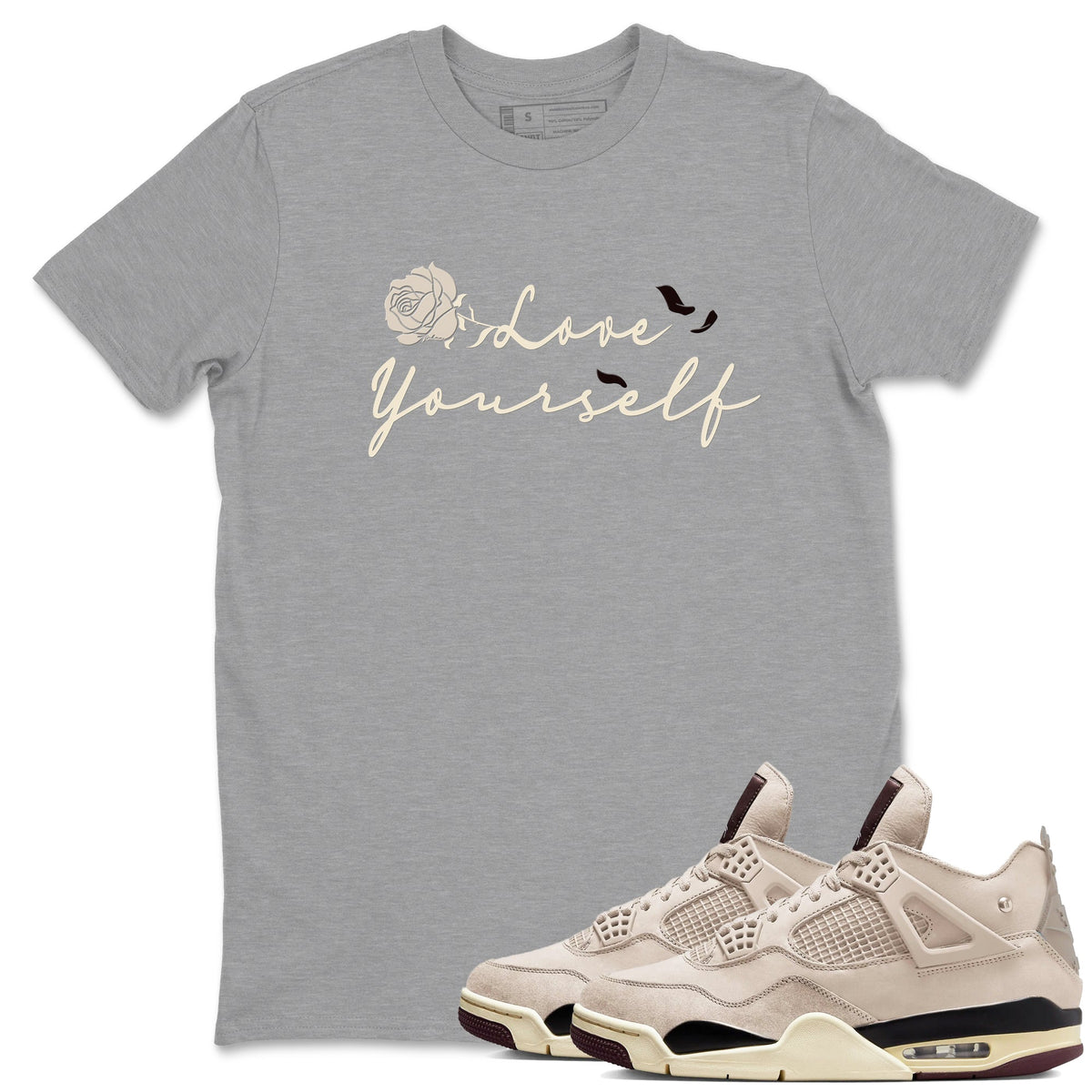 4s A Ma Maniere x "While You Were Sleeping" shirts to match jordans Love Yourself sneaker match tees Air Jordan 4 A Ma Maniere x W.Y.W.S match shoes to clothes Drip Gear Zone unisex cotton Heather Grey 1 shirts