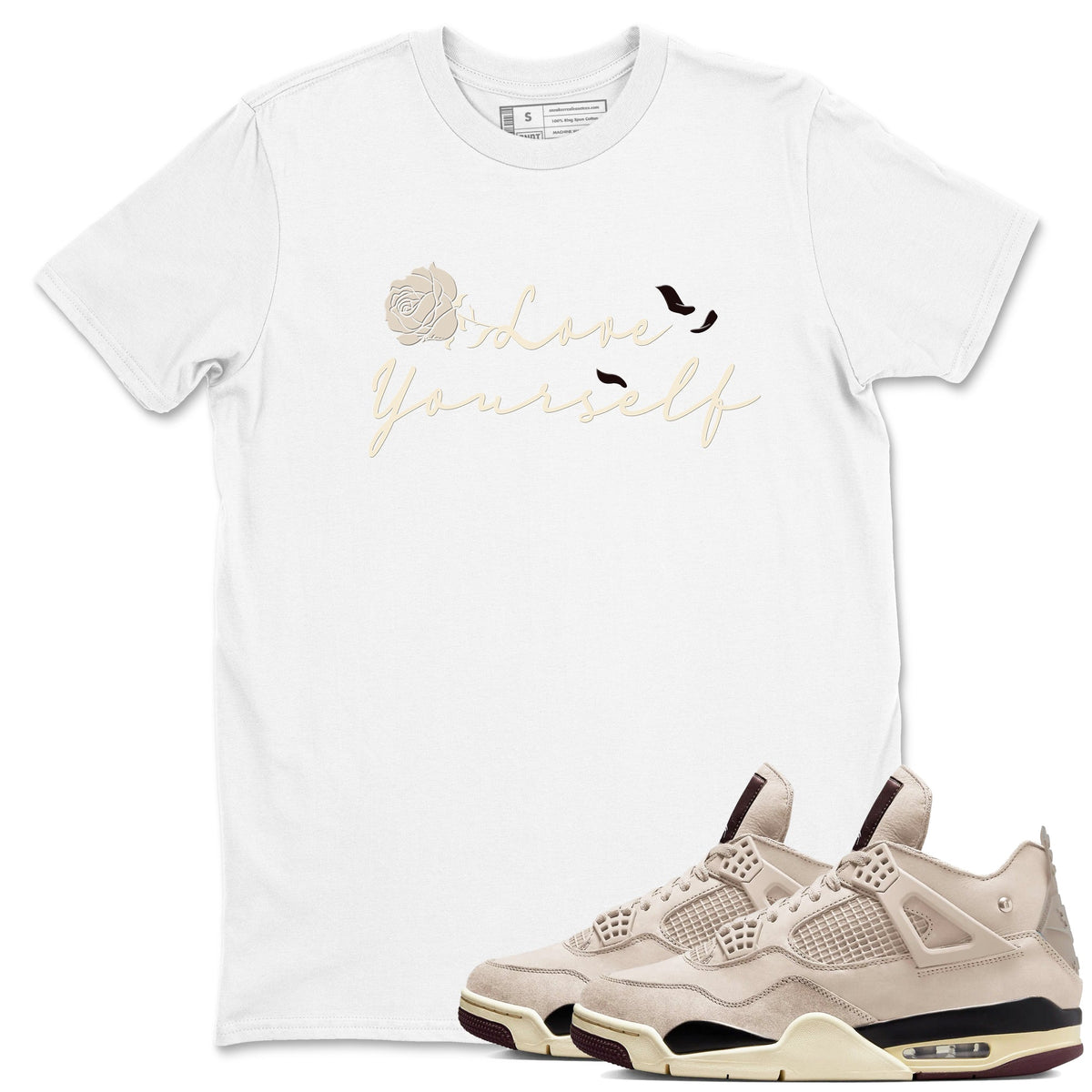 4s A Ma Maniere x "While You Were Sleeping" shirts to match jordans Love Yourself sneaker match tees Air Jordan 4 A Ma Maniere x W.Y.W.S match shoes to clothes Drip Gear Zone unisex cotton White 1 shirts