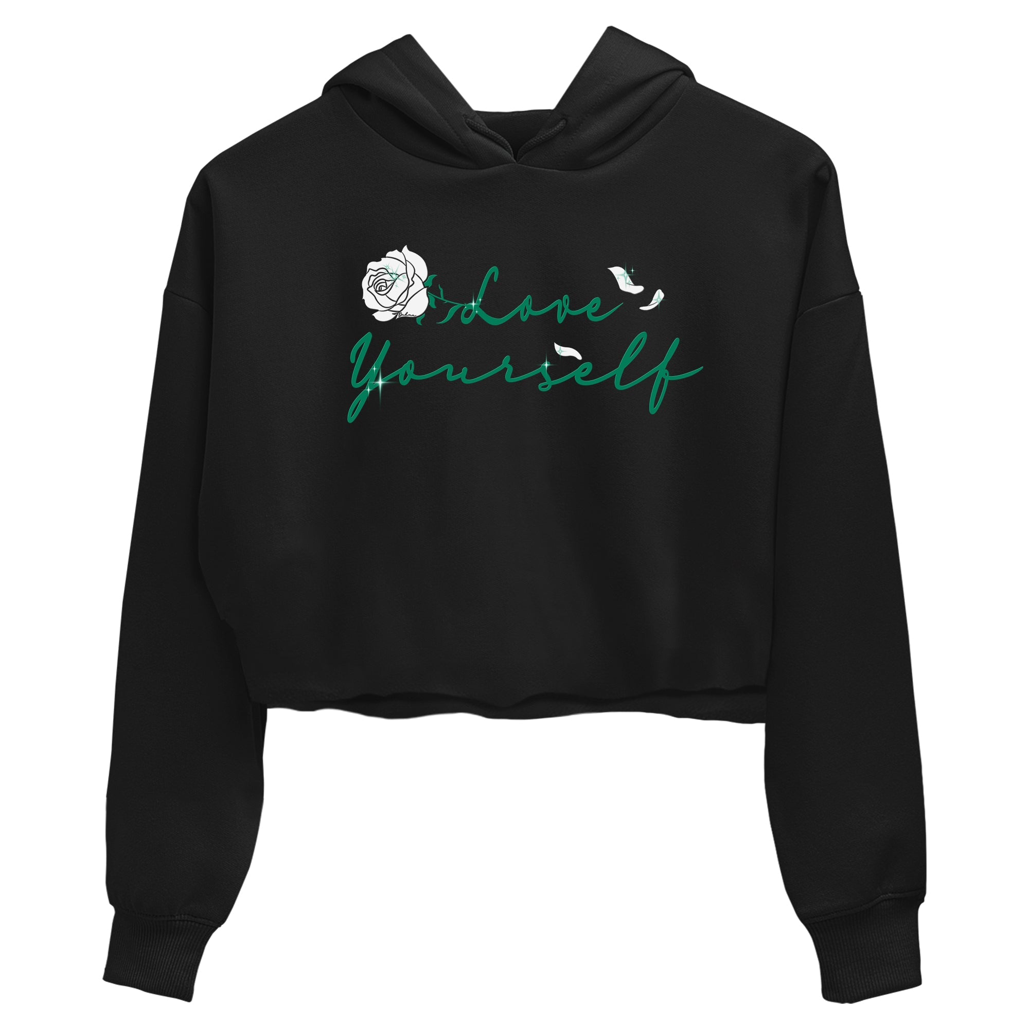 4s Oxidized Green shirts to match jordans Love Yourself sneaker match tees Air Jordan 4 Oxidized Green Drip Gear Zone streetwear brand Black 2 crop tee