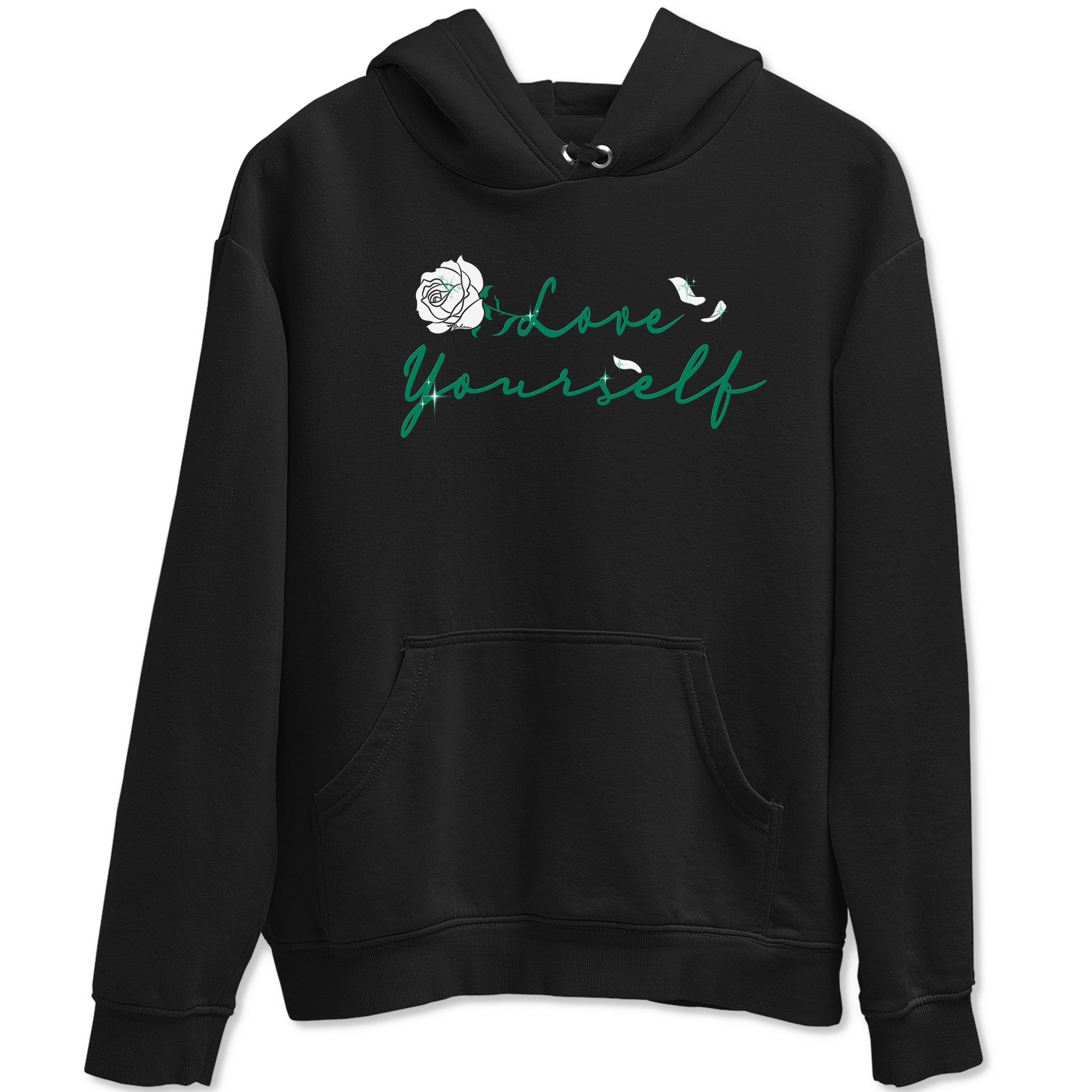 4s Oxidized Green shirts to match jordans Love Yourself sneaker match tees Air Jordan 4 Oxidized Green Drip Gear Zone streetwear brand Black 2 unisex cotton tee