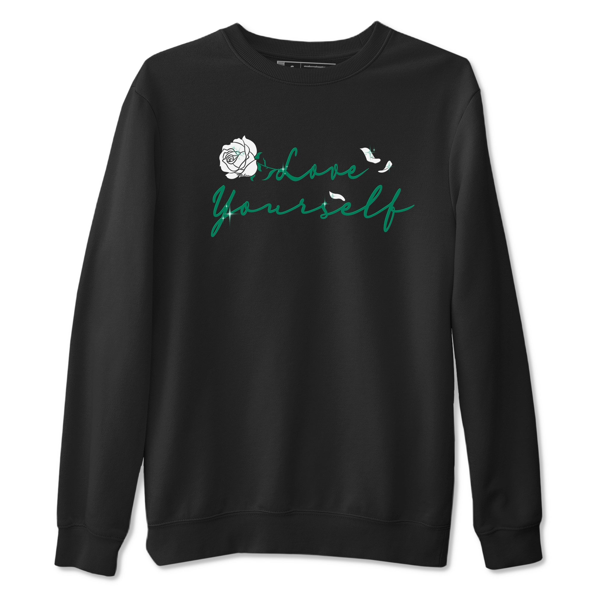 4s Oxidized Green shirts to match jordans Love Yourself sneaker match tees Air Jordan 4 Oxidized Green Drip Gear Zone streetwear brand Black 2 unisex cotton tee