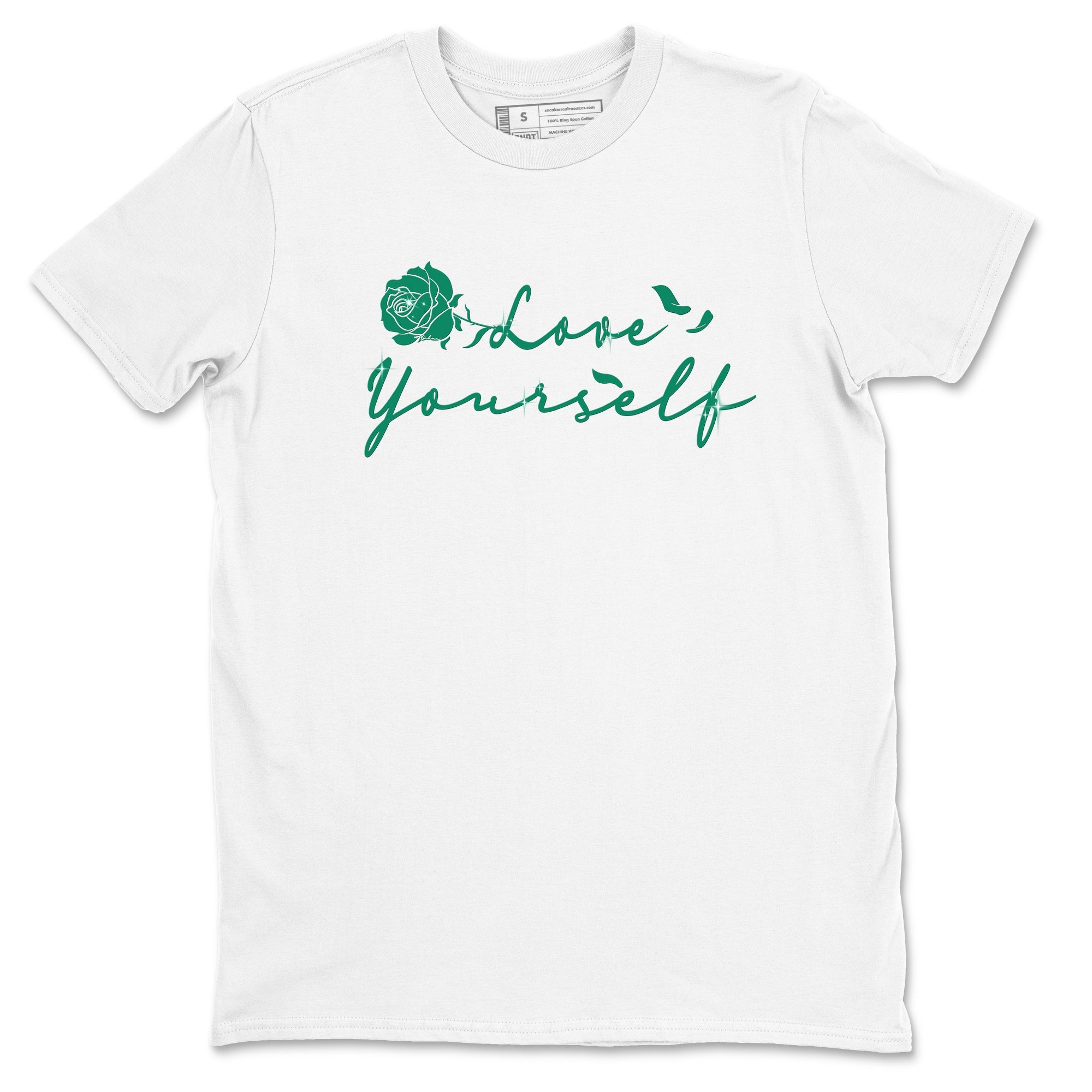 4s Oxidized Green shirts to match jordans Love Yourself sneaker match tees Air Jordan 4 Oxidized Green Drip Gear Zone streetwear brand White 2 unisex cotton tee