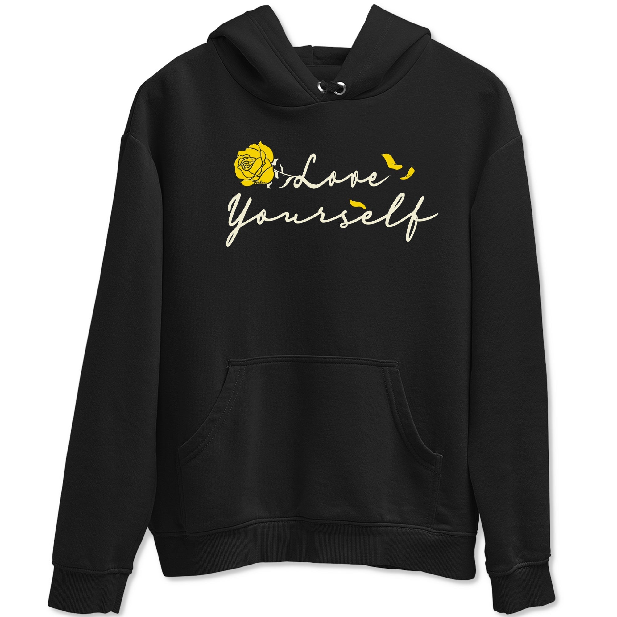 4s Vivid Sulfur shirt to match jordans Love Yourself sneaker tees Air Jordan 4 Vivid Sulfur Drip Gear Zone unisex cotton Black 2 crew neck shirt