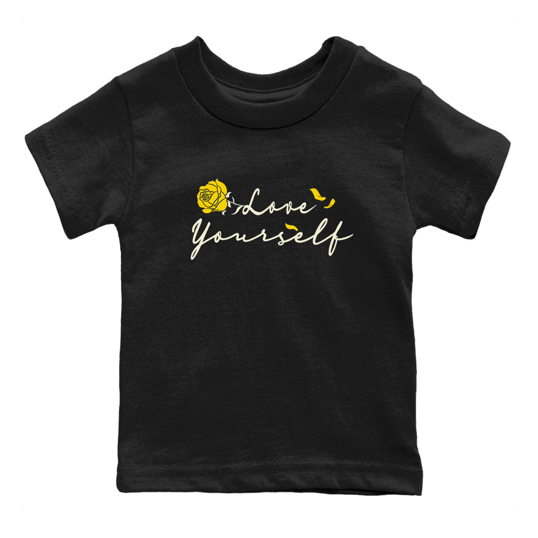 4s Vivid Sulfur shirt to match jordans Love Yourself sneaker tees Air Jordan 4 Vivid Sulfur Drip Gear Zone baby toddler Black 2 cotton Shirt